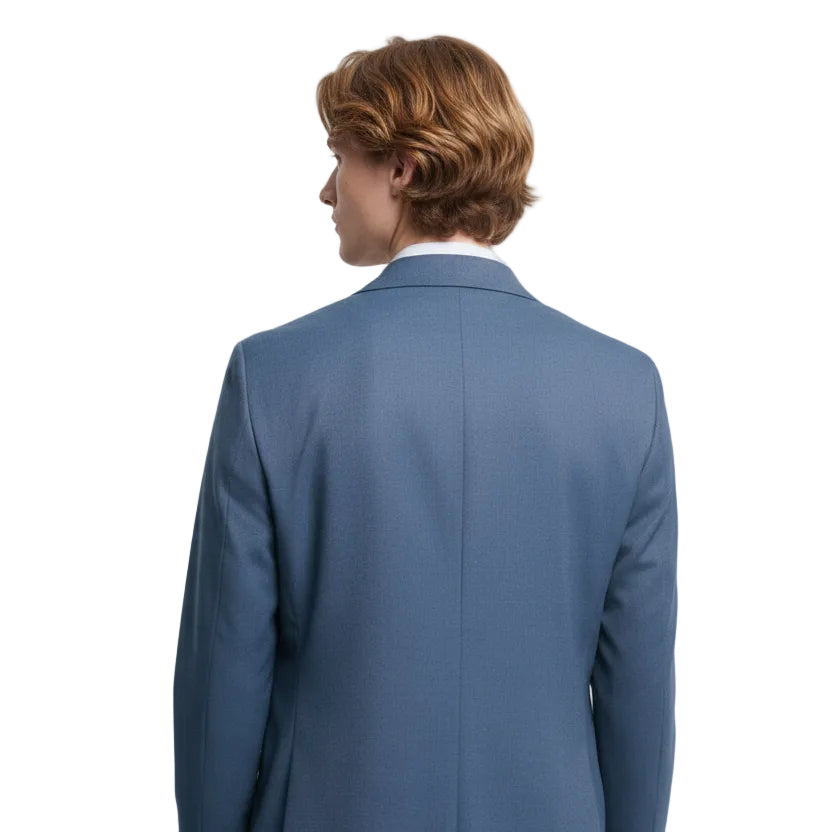 ceehuteey Men's Bussiness Blue two-piece Notch Lapel Elite Suit (Blazer+Pants)