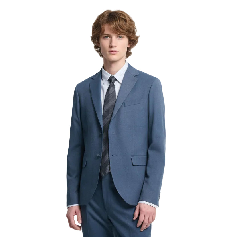 ceehuteey Men's Bussiness Blue two-piece Notch Lapel Elite Suit (Blazer+Pants)