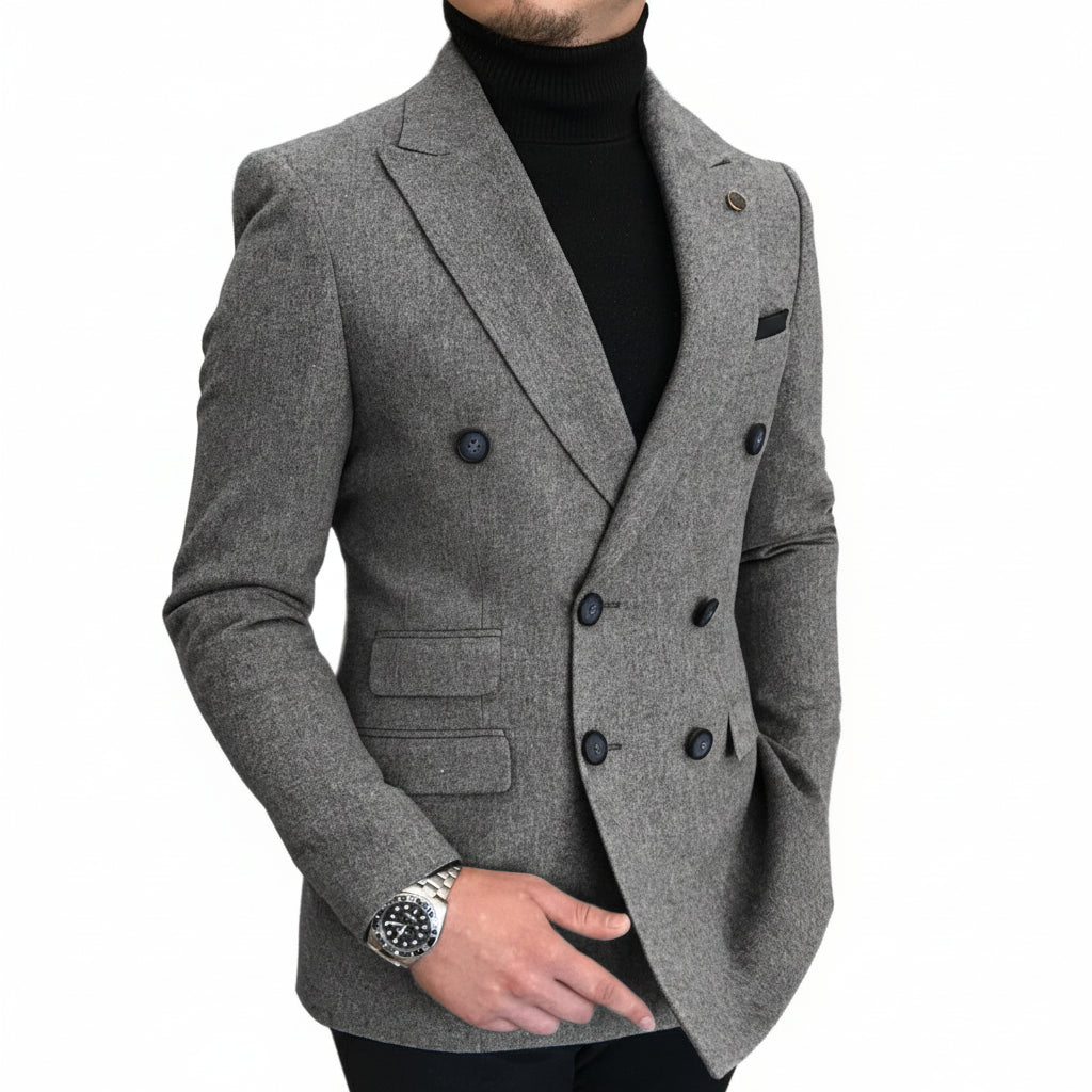 ceehuteey Men's Casual Tweed Regular Fit Notch Lapel Blazer