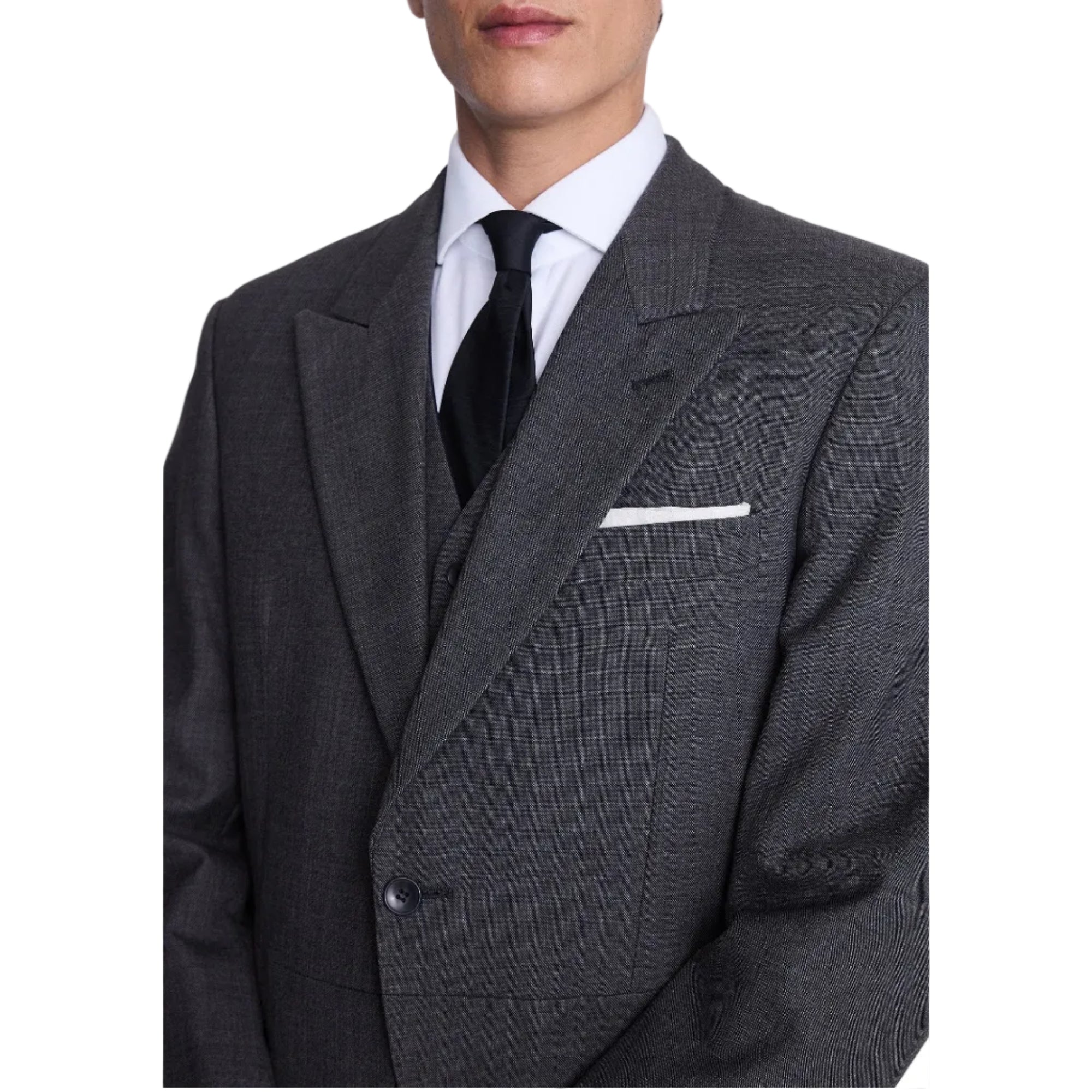 ceehuteey Men's Classic Peak lapel Tuxedos For Wedding Groomsmen (Blazer+vest+Pants)