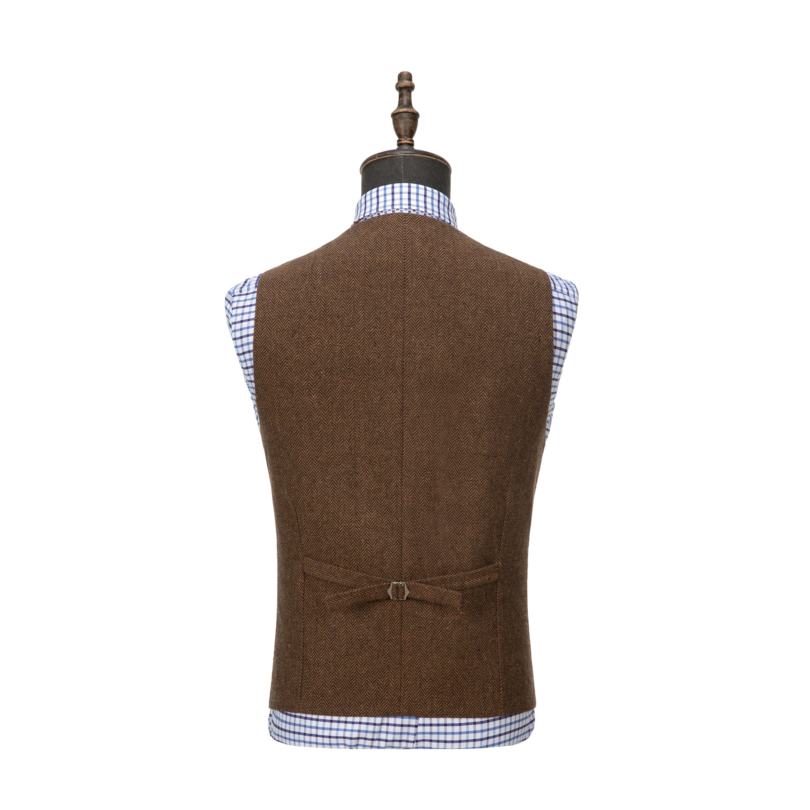 ceehuteey Men's Classic Tweed Herringbone Vest Slim Fit Notch Lapel Waistcoat