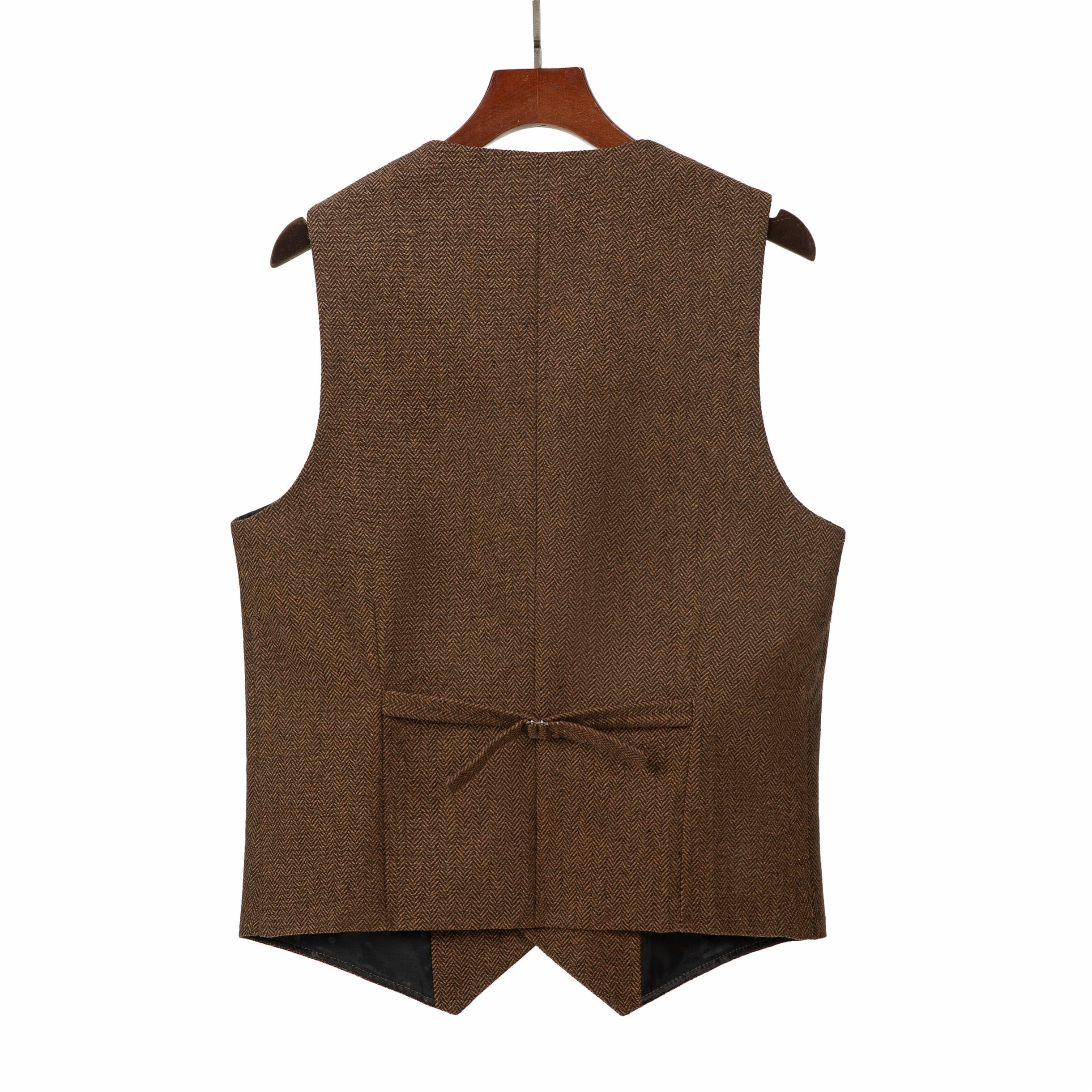 ceehuteey Men's Classic Tweed Herringbone Vest Slim Fit Notch Lapel Waistcoat