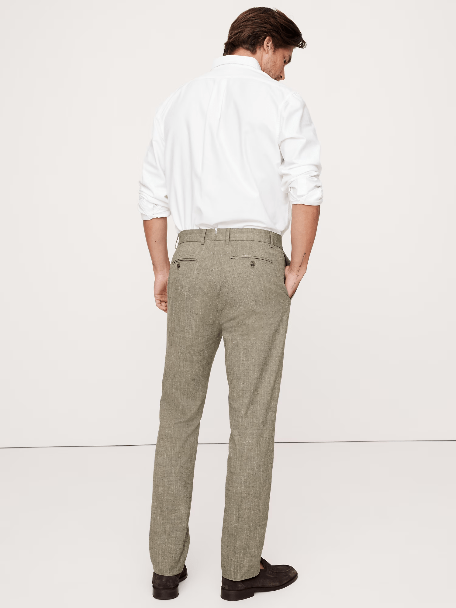 ceehuteey Men's Cotton-Linen stylish Slim Wrinkle-Resistant Dress Pant
