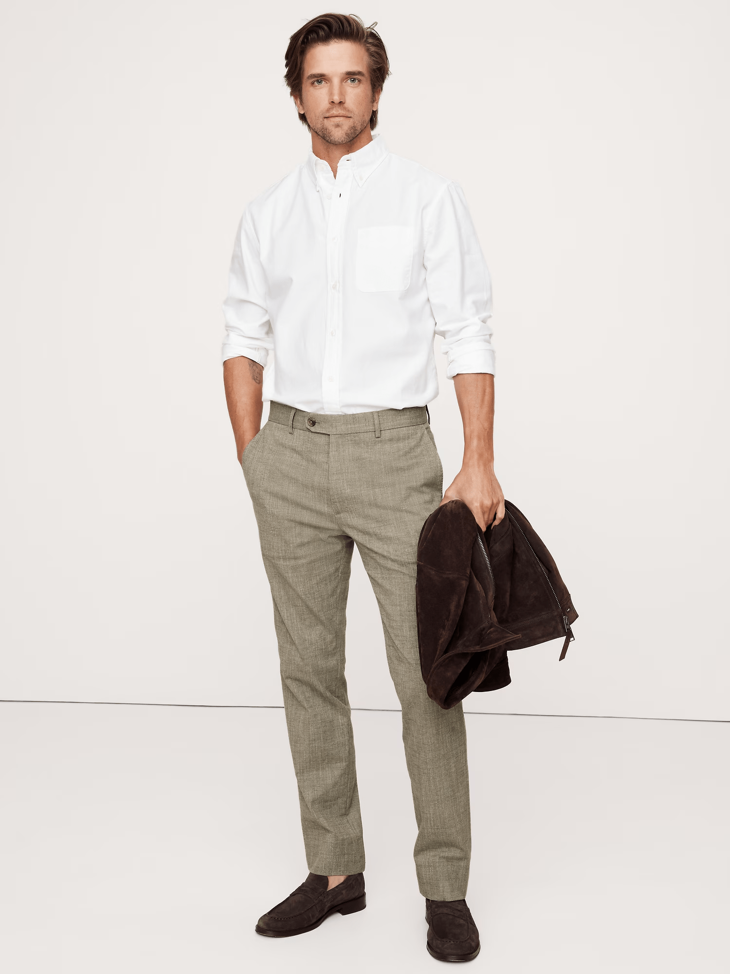 ceehuteey Men's Cotton-Linen stylish Slim Wrinkle-Resistant Dress Pant