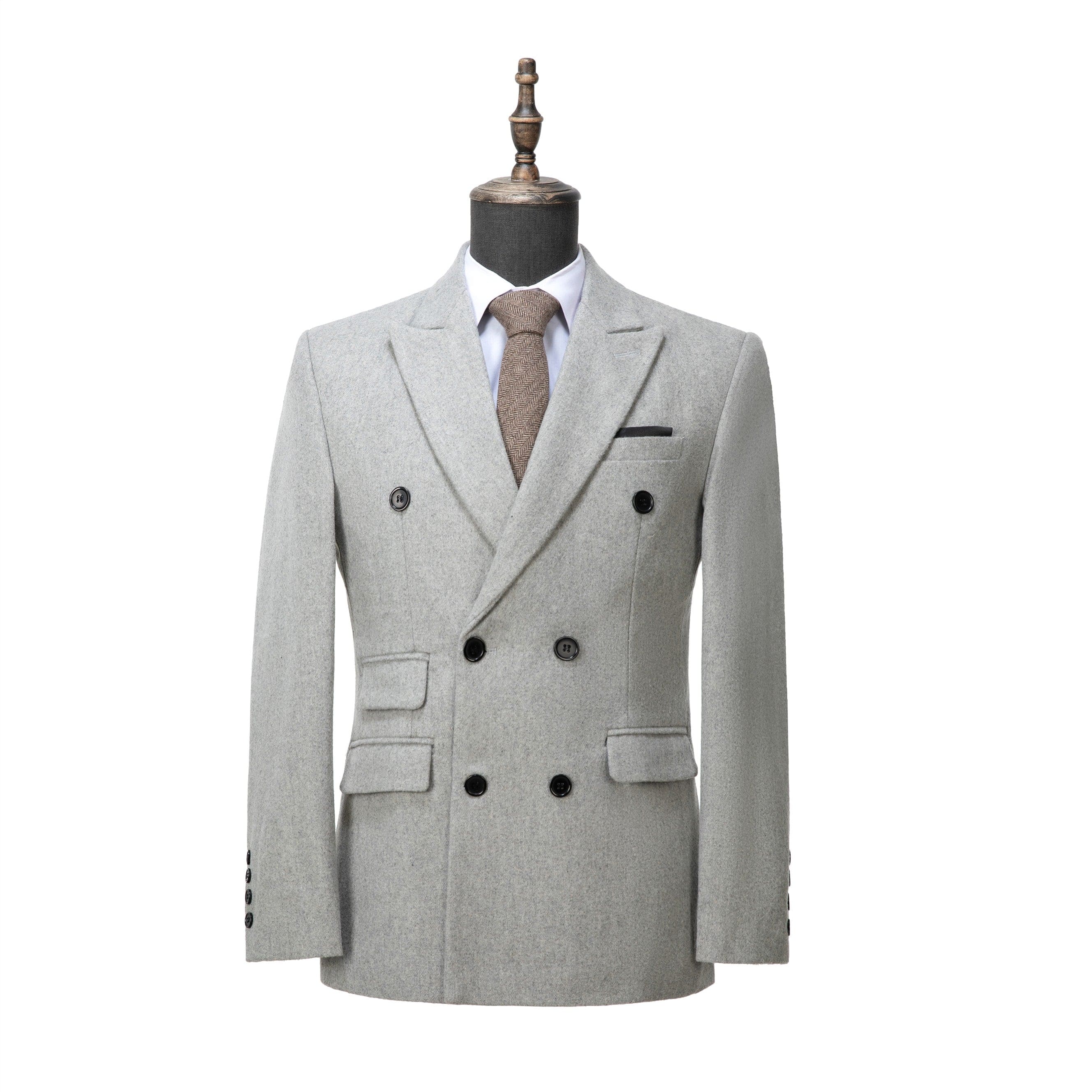 ceehuteey Men's Fashion Formal Business Double Breasted Peak lapel Mens Blazer