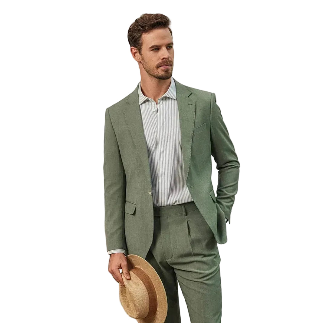 ceehuteey Men's Fashion Notch Lapel Regular Fit Blazer suit (Blazer+Pants)
