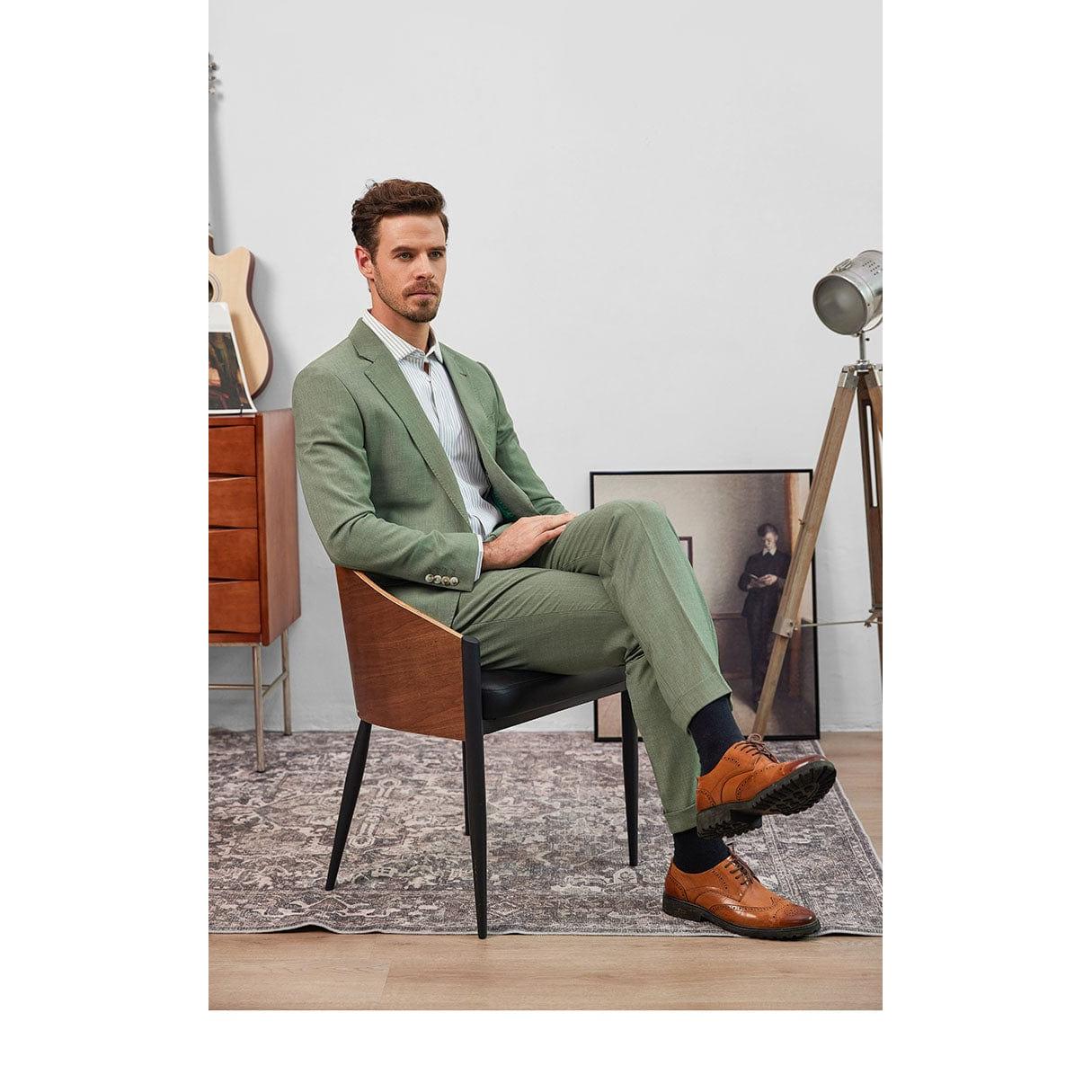 ceehuteey Men's Fashion Notch Lapel Regular Fit Blazer suit (Blazer+Pants)