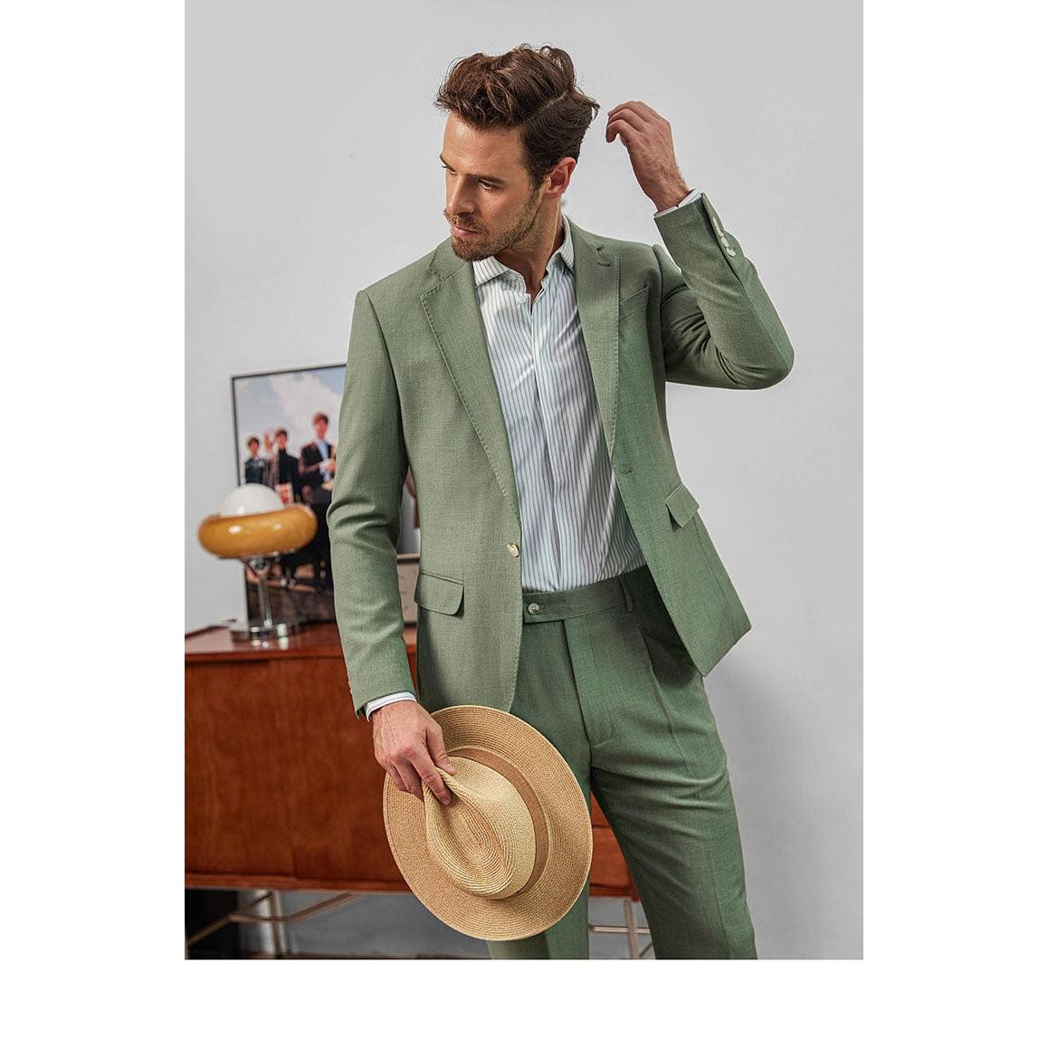ceehuteey Men's Fashion Notch Lapel Regular Fit Blazer suit (Blazer+Pants)
