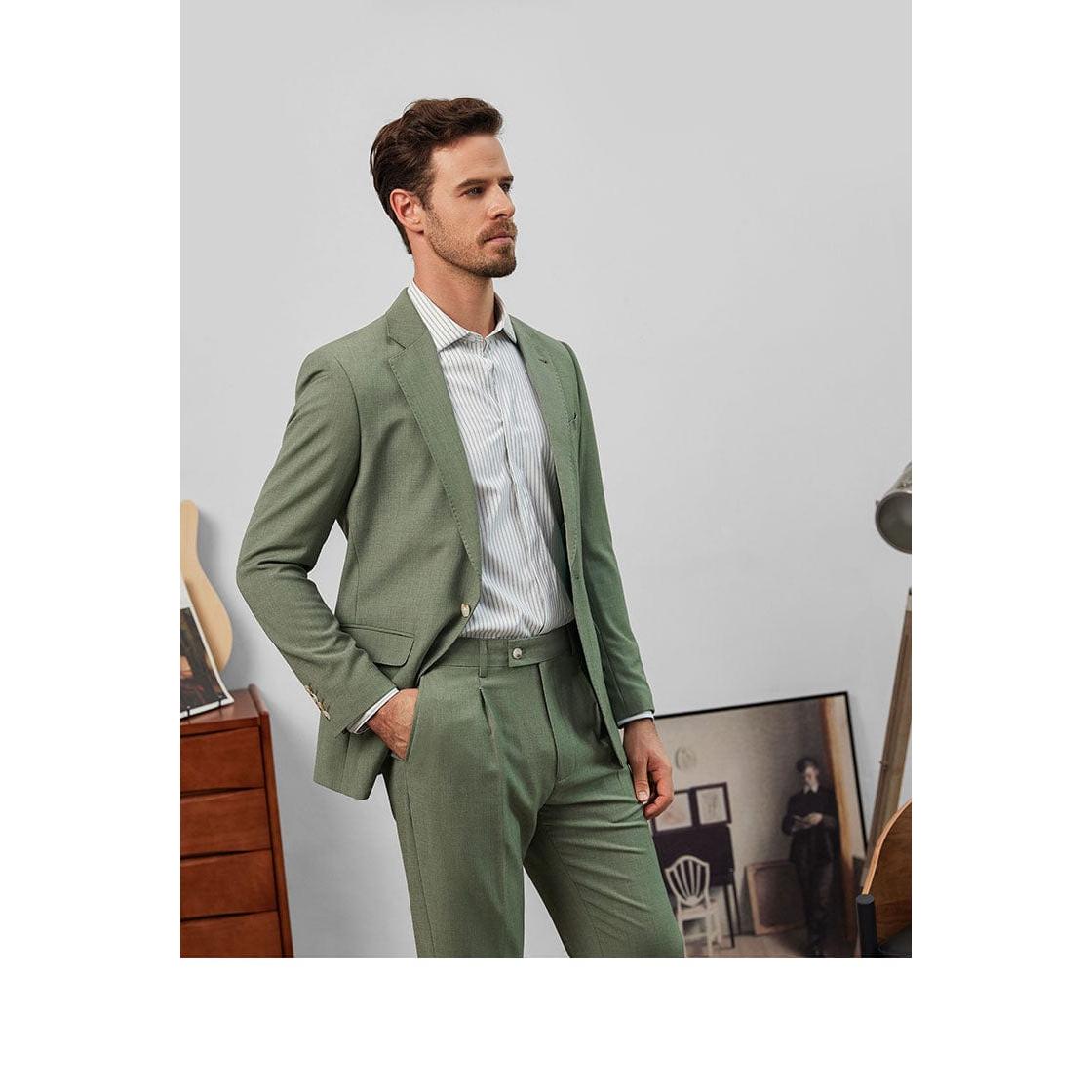 ceehuteey Men's Fashion Notch Lapel Regular Fit Blazer suit (Blazer+Pants)