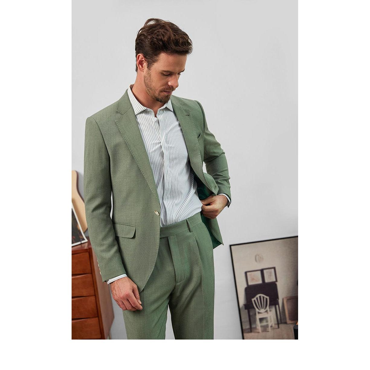 ceehuteey Men's Fashion Notch Lapel Regular Fit Blazer suit (Blazer+Pants)