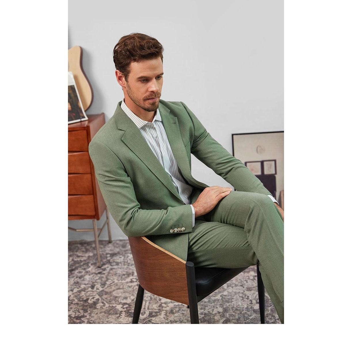 ceehuteey Men's Fashion Notch Lapel Regular Fit Blazer suit (Blazer+Pants)