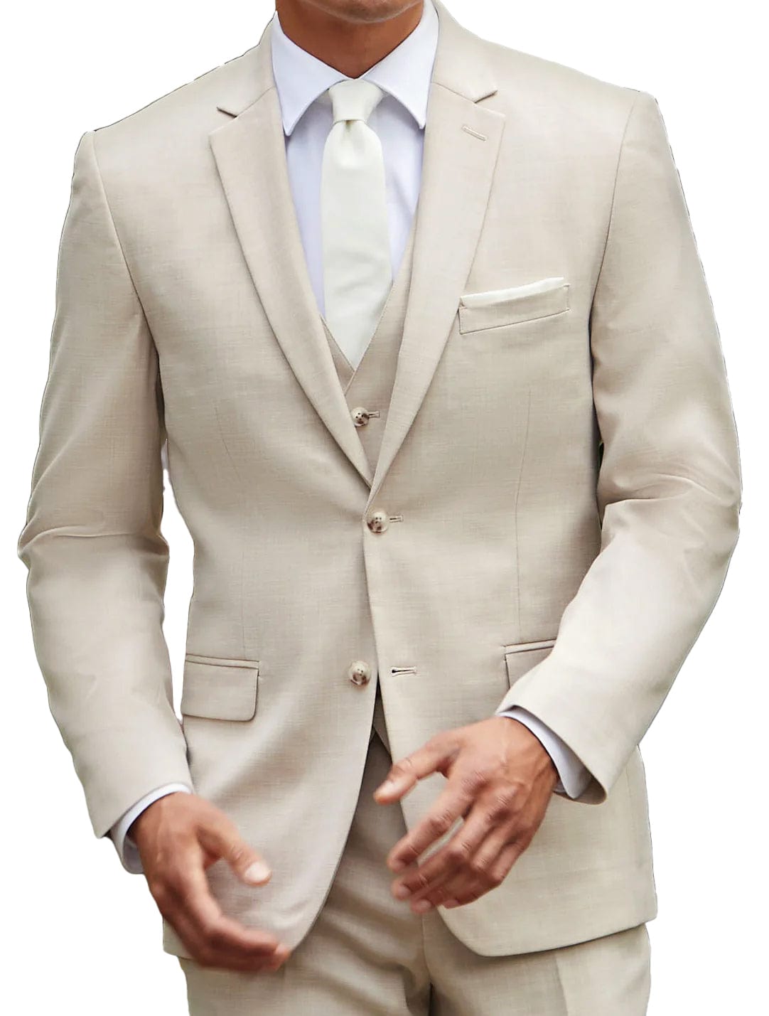 ceehuteey Men's Fashion summer Linen Regular Fit Notch Lapel Suit(Blazer+vest+Pants)