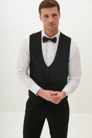 ceehuteey Men's Fashion three-piece Suit in Black Signature Peak Lapel Multiple Occasions Tuxedos For Wedding (Blazer+vest+Pants)