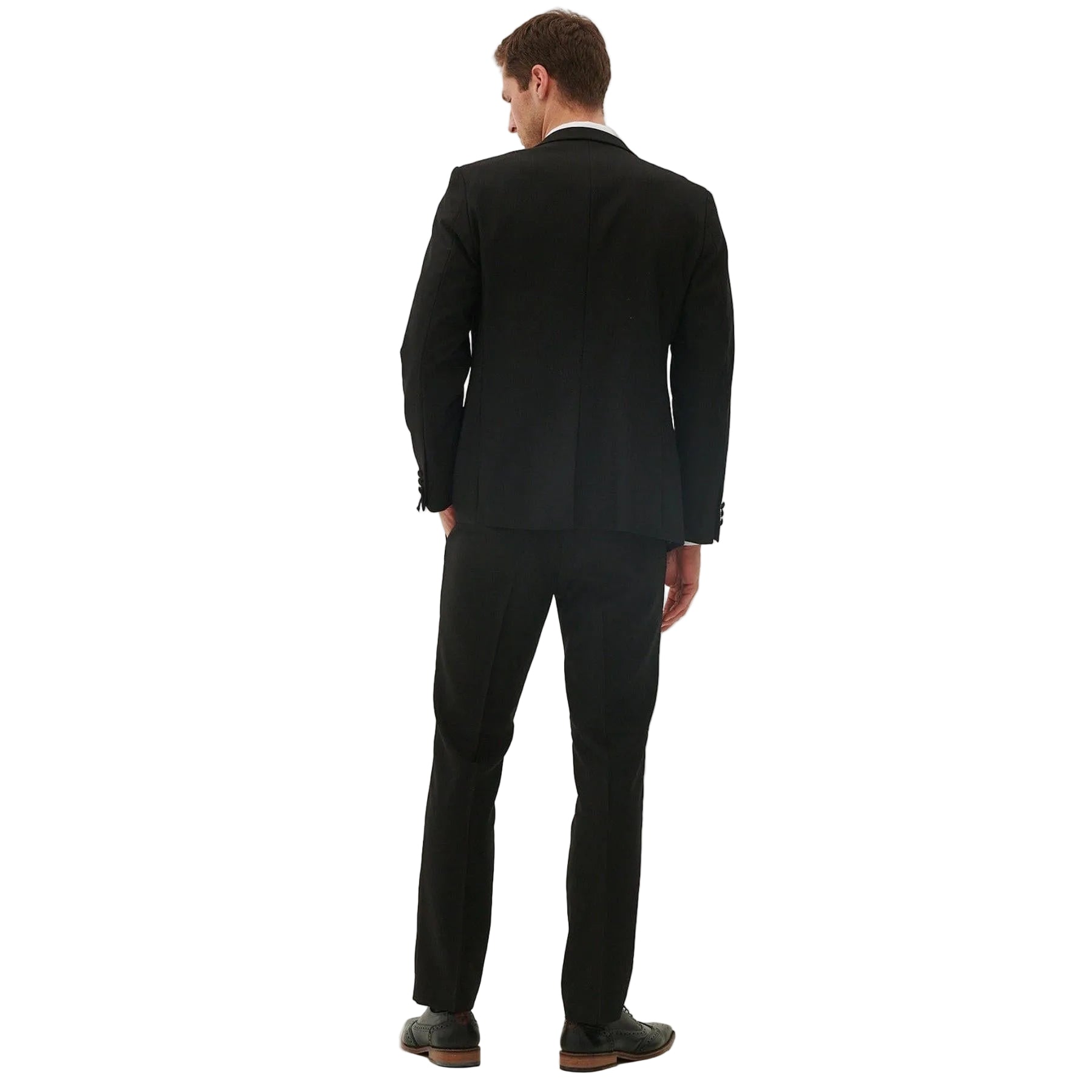 ceehuteey Men's Fashion three-piece Suit in Black Signature Peak Lapel Multiple Occasions Tuxedos For Wedding (Blazer+vest+Pants)