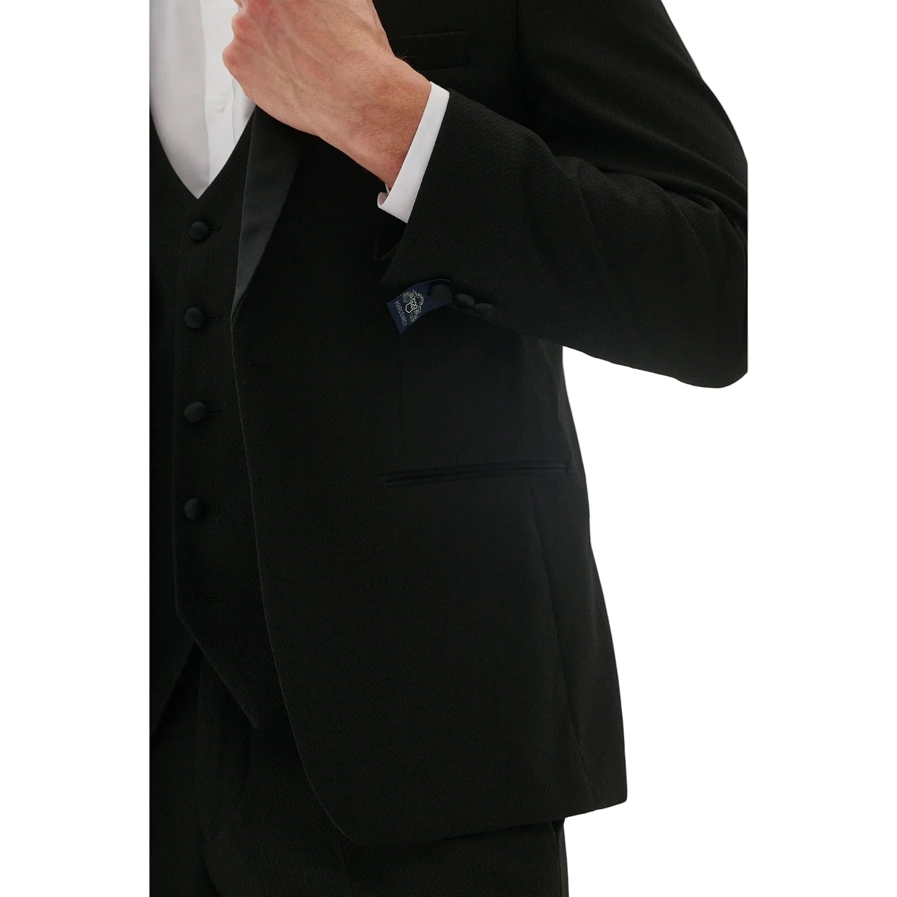 ceehuteey Men's Fashion three-piece Suit in Black Signature Peak Lapel Multiple Occasions Tuxedos For Wedding (Blazer+vest+Pants)