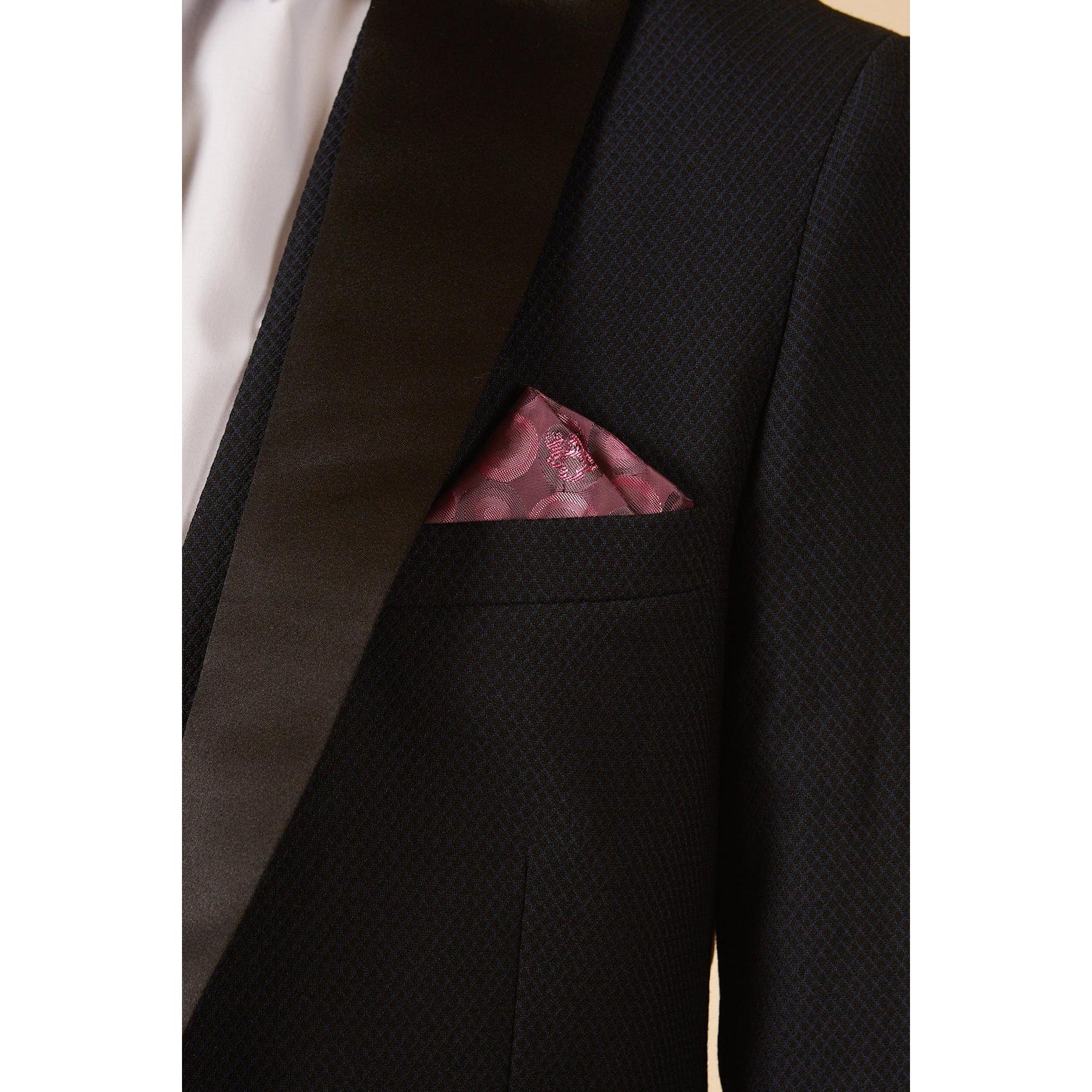 ceehuteey Men's Fashion three-piece Suit in Navy Signature Peak Lapel Multiple Occasions Tuxedos For Wedding (Blazer+vest+Pants)