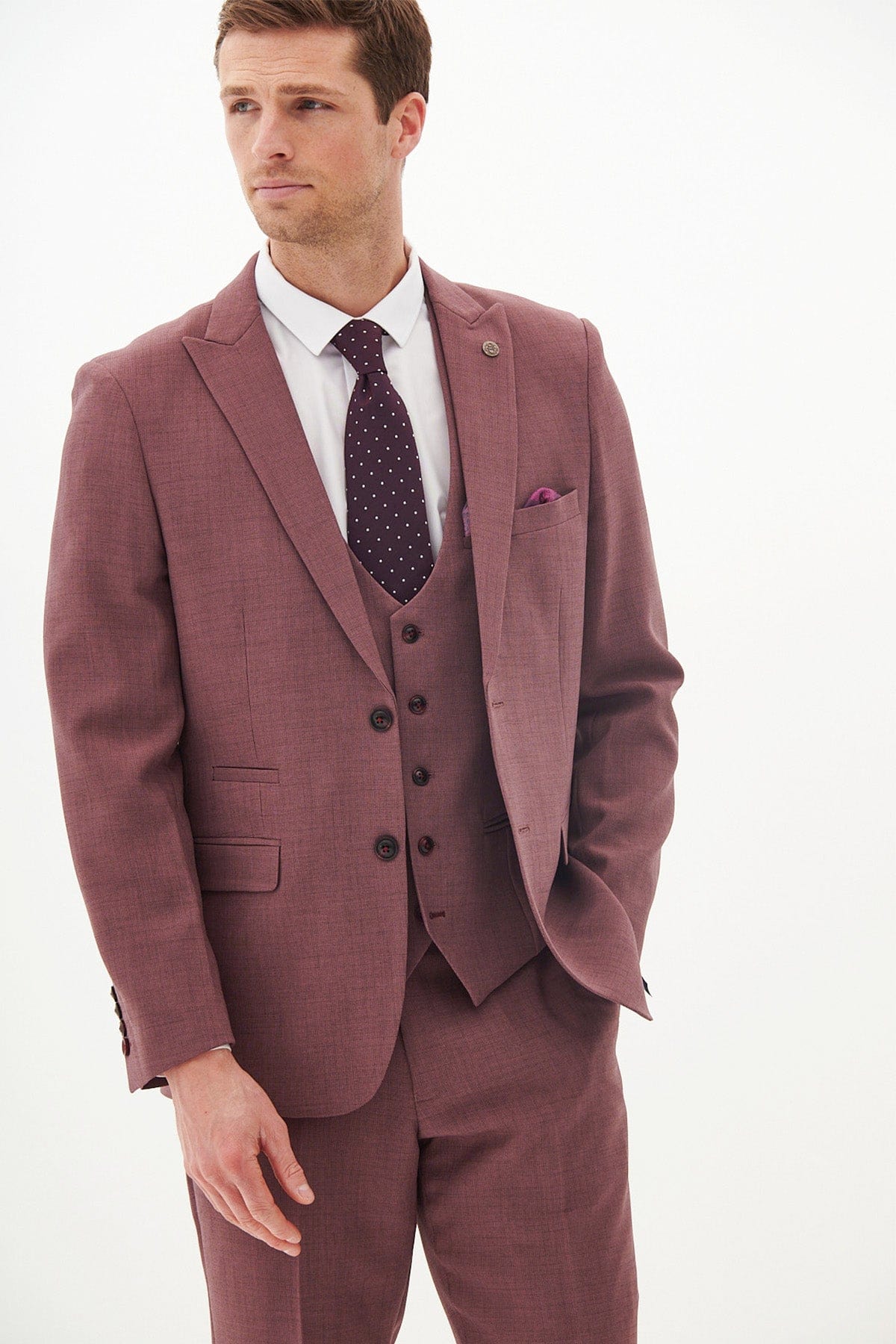 ceehuteey Men's Fashion three-piece Suit in Rose gold Signature Notch Lapel Multiple Occasions Tuxedos For Wedding (Blazer+vest+Pants)
