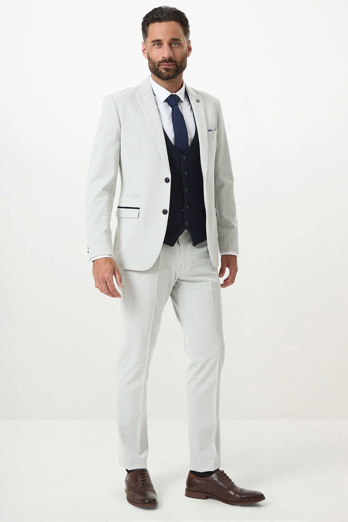 ceehuteey Men's Fashion three-piece Suit in White Signature Peak Lapel Multiple Occasions Colorblock suit(Blazer+vest+Pants) (Copy)