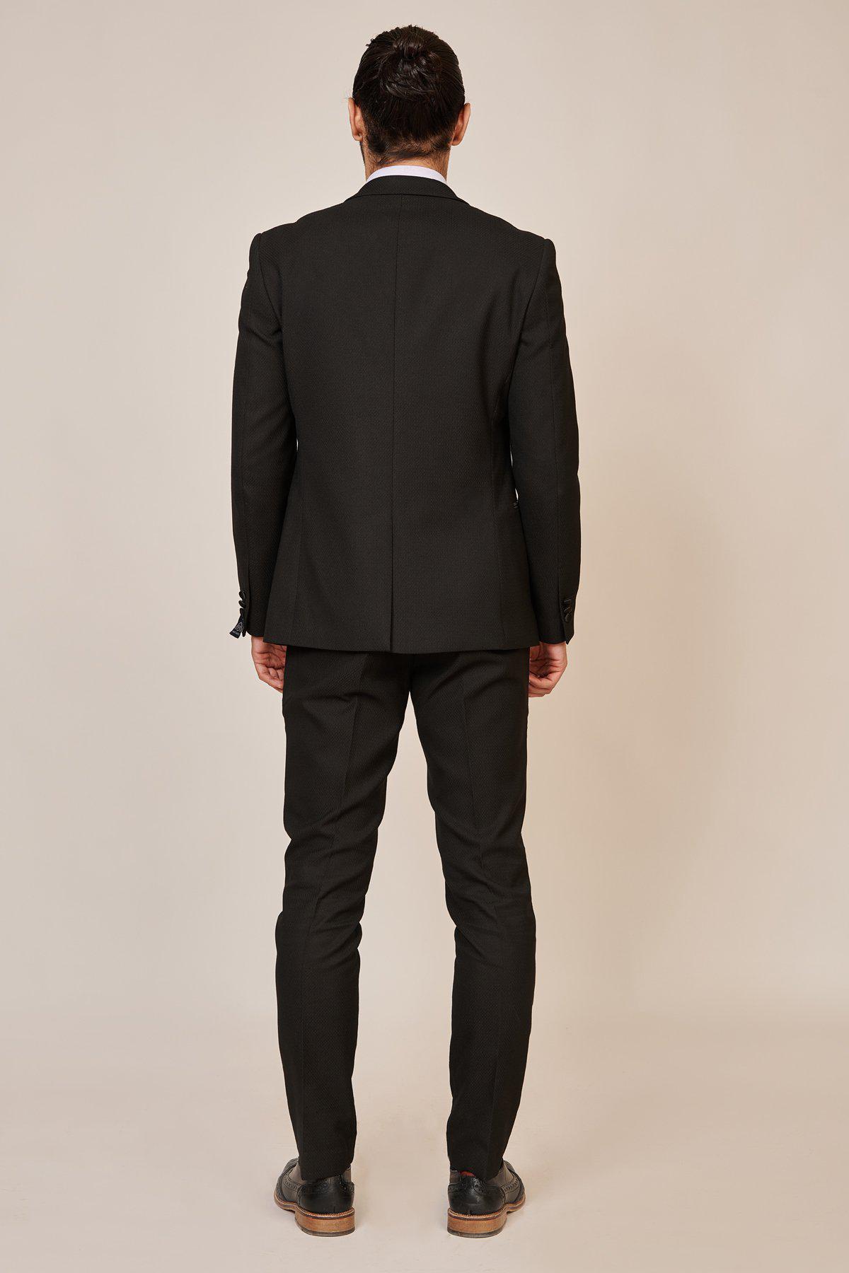 ceehuteey Men's Fashion two-piece Suit in Black Peak Lapel Multiple Occasions Tuxedos For Wedding (Blazer+Pants)