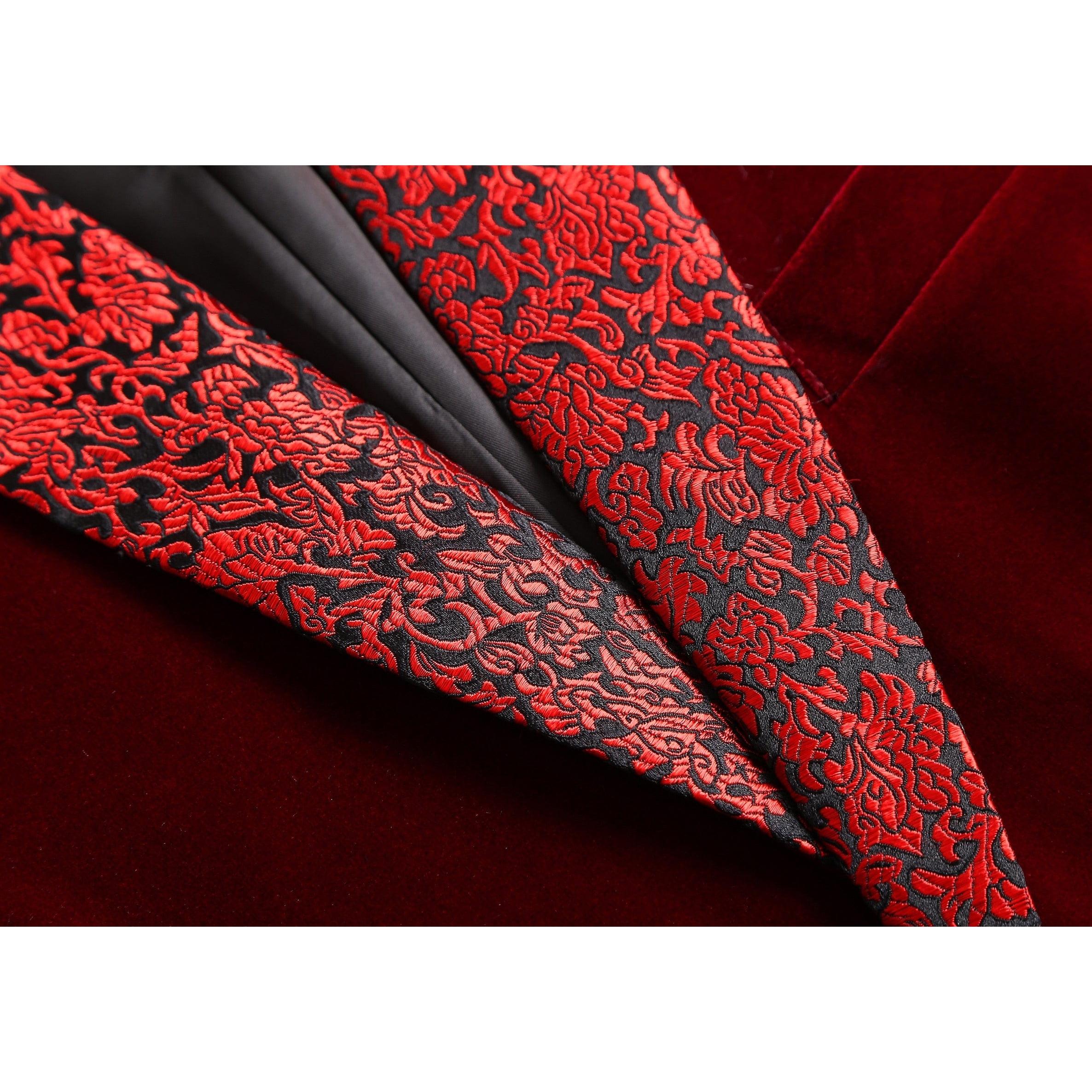 ceehuteey Men's Fashion Velvet Shawl Lapel Blazer For Wedding