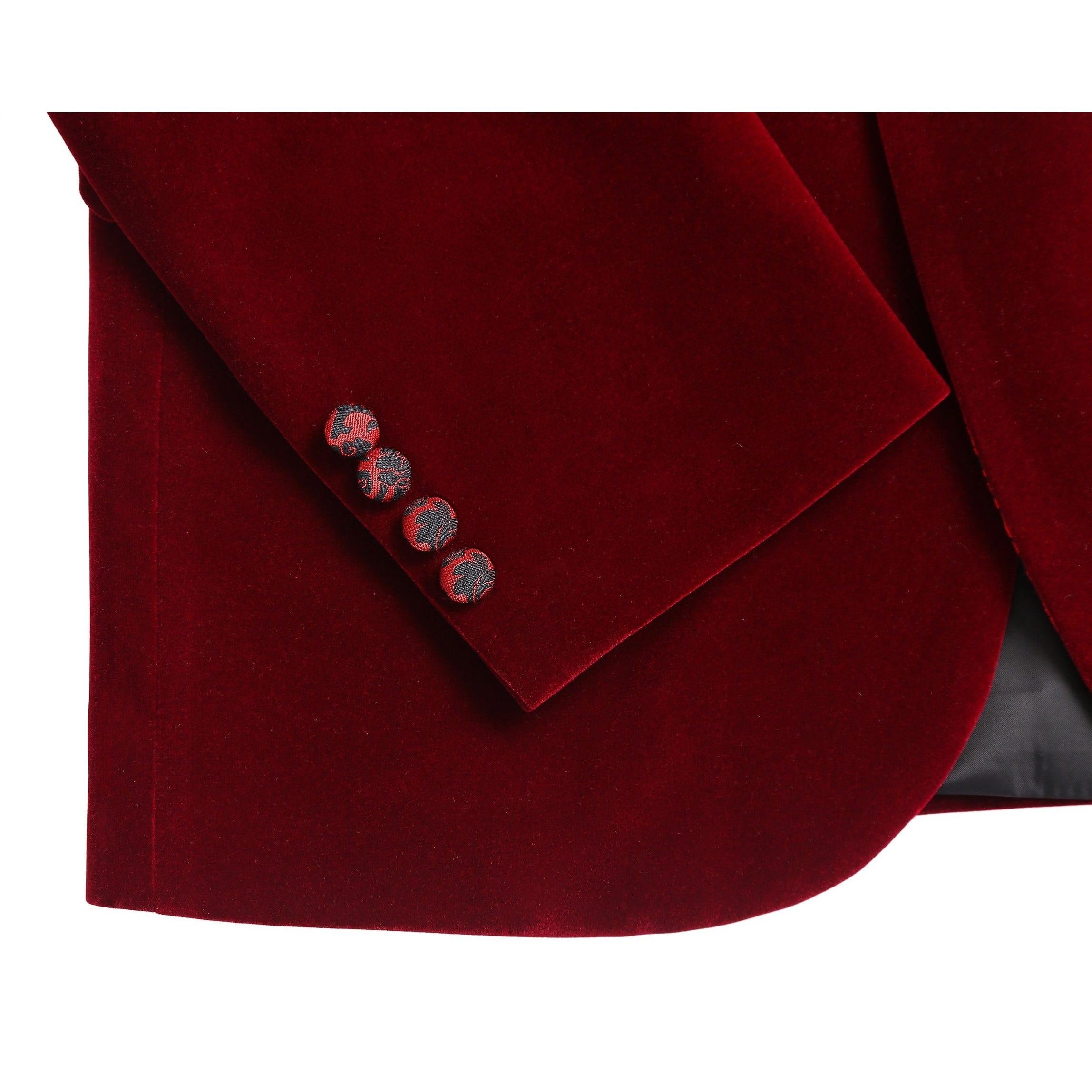 ceehuteey Men's Fashion Velvet Shawl Lapel Blazer For Wedding