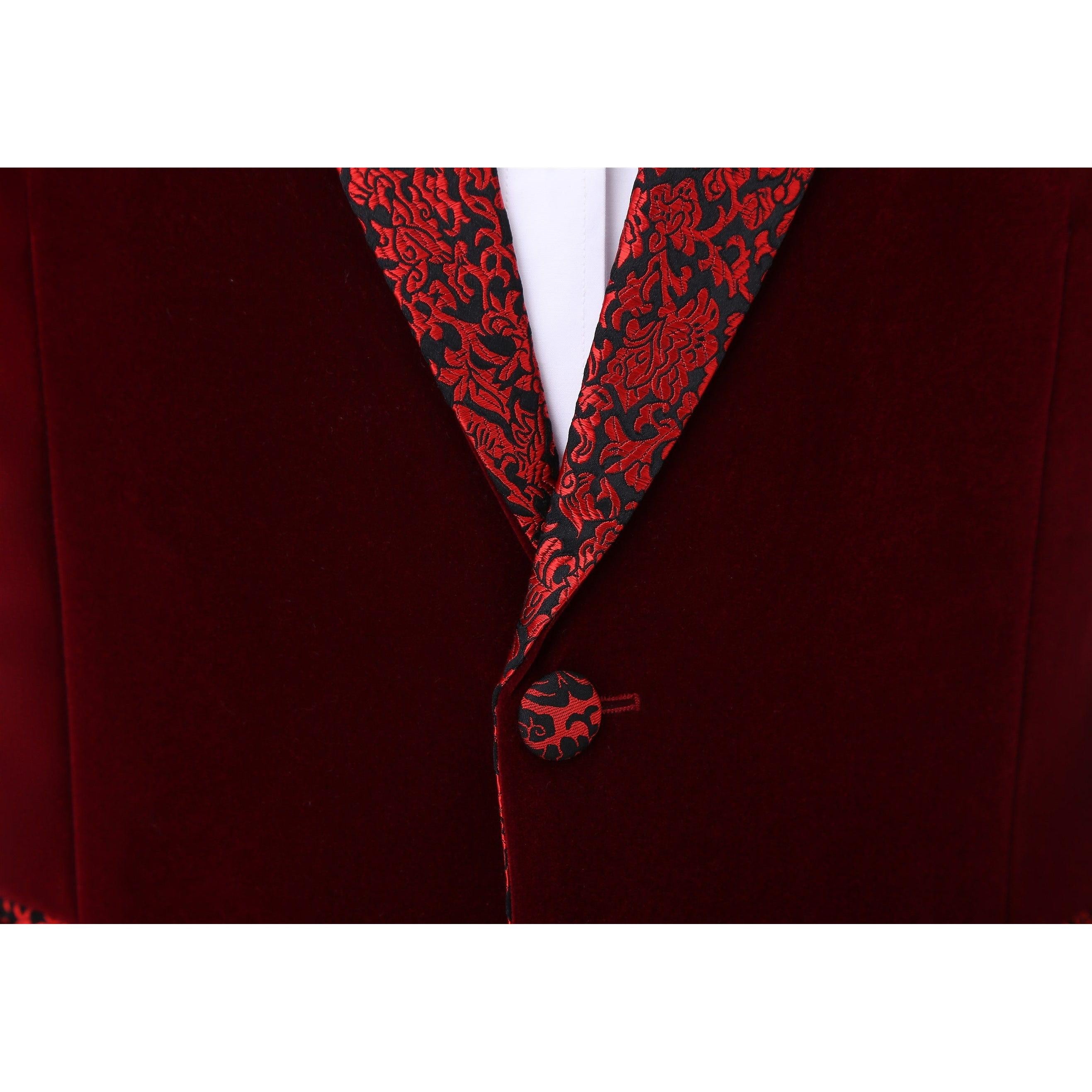 ceehuteey Men's Fashion Velvet Shawl Lapel Blazer For Wedding