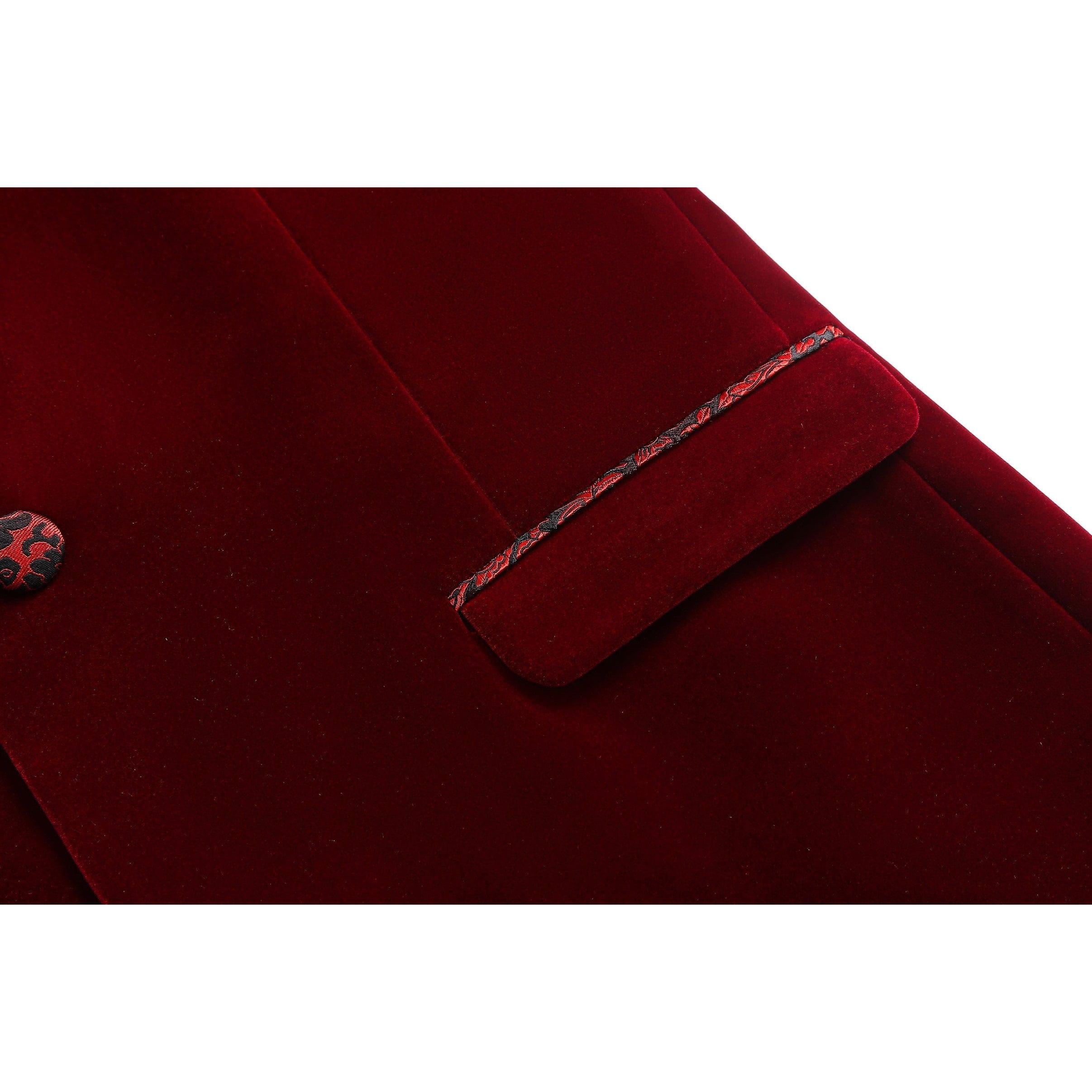 ceehuteey Men's Fashion Velvet Shawl Lapel Blazer For Wedding