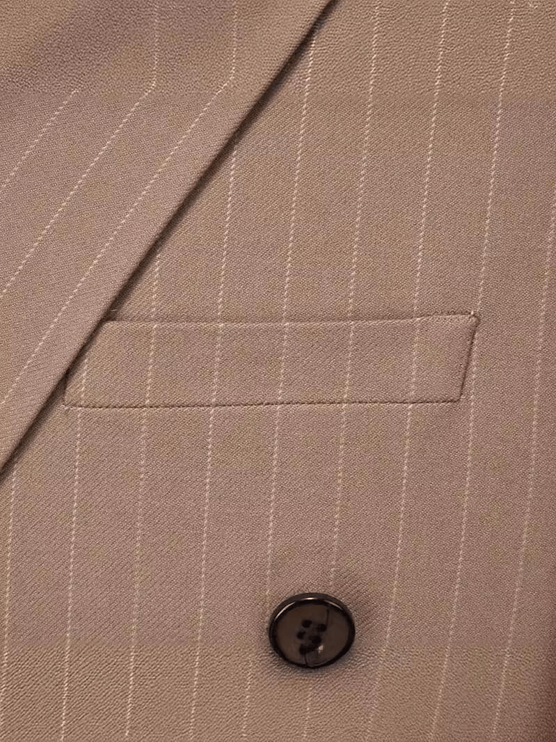 ceehuteey Men's Formal Striped 2 Pieces Double Breasted Peak Lapel Suit Tuxedos (Blazer+Pants)