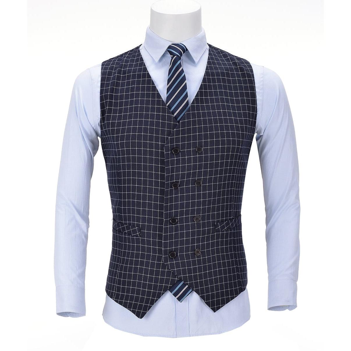 ceehuteey Men's formal Suit Vest Houndstooth V Neck Waistcoat