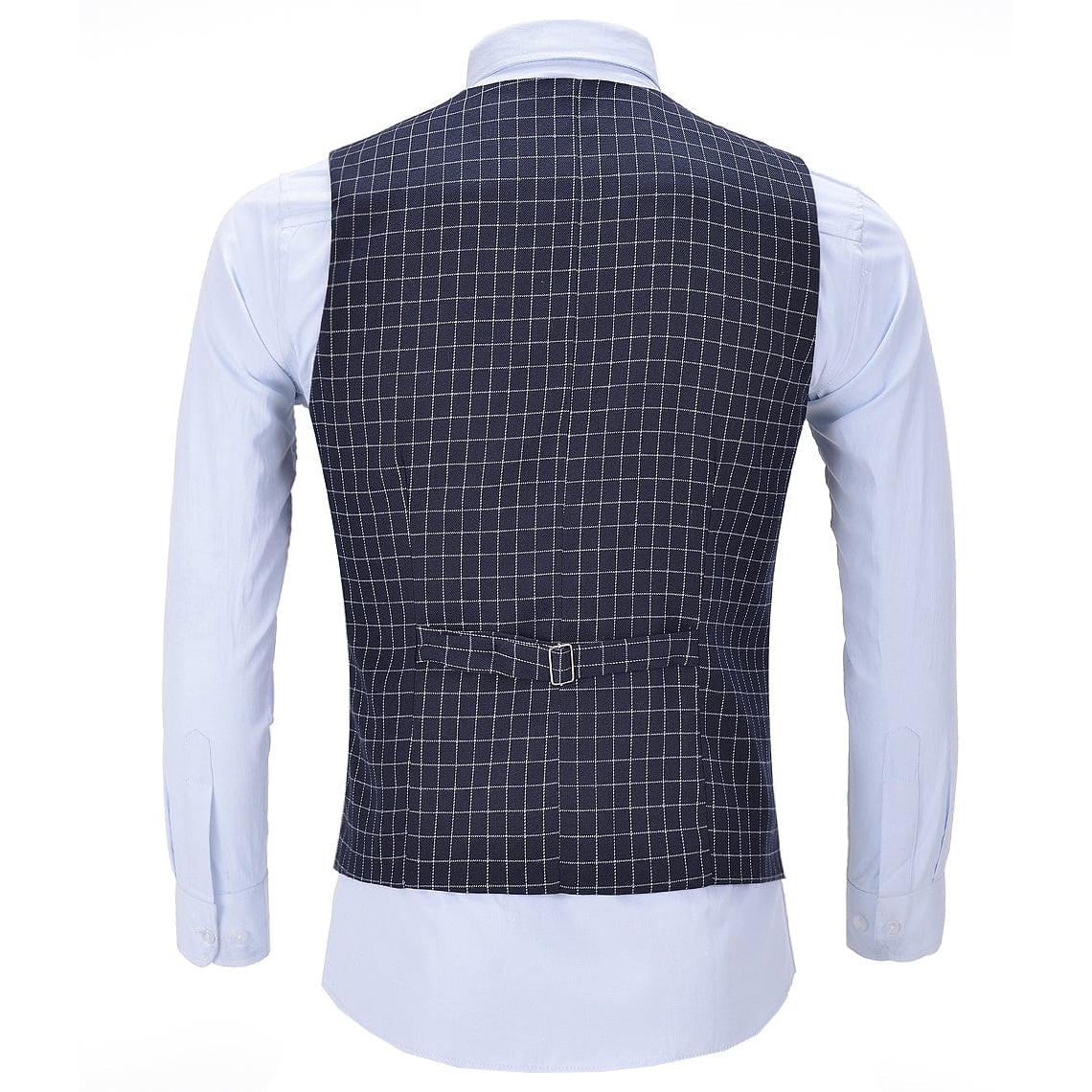 ceehuteey Men's formal Suit Vest Houndstooth V Neck Waistcoat