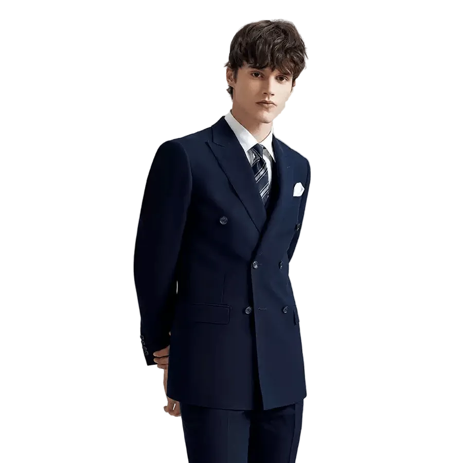 ceehuteey Men's Groom Wedding Dress Double-breasted Slim Fit Business Formal Wear Suit(Blazer+Pants)