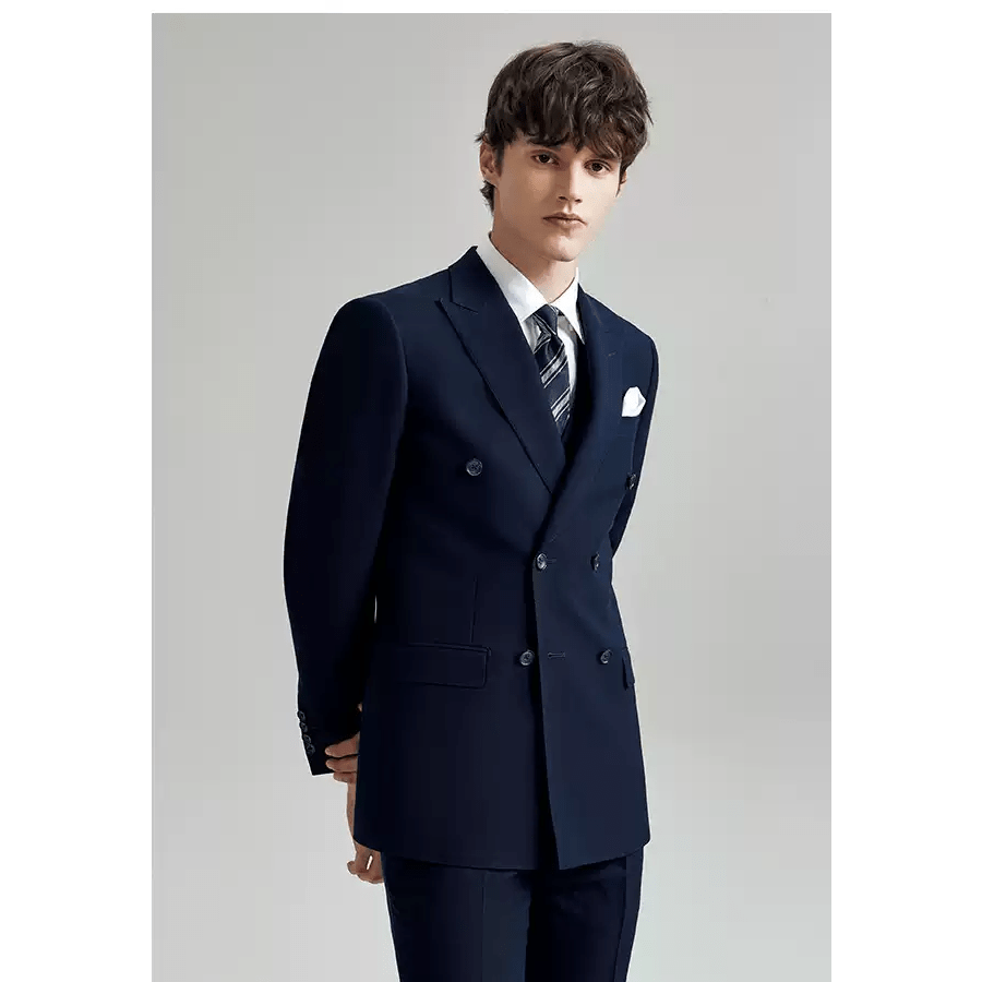 ceehuteey Men's Groom Wedding Dress Double-breasted Slim Fit Business Formal Wear Suit(Blazer+Pants)