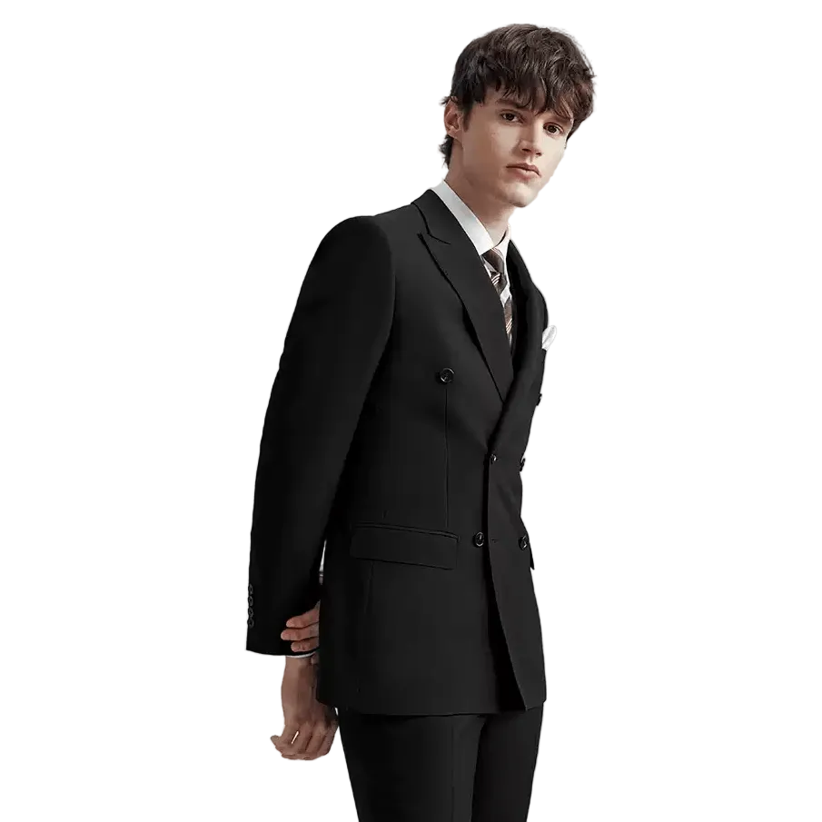 ceehuteey Men's Groom Wedding Dress Double-breasted Slim Fit Business Formal Wear Suit(Blazer+Pants)