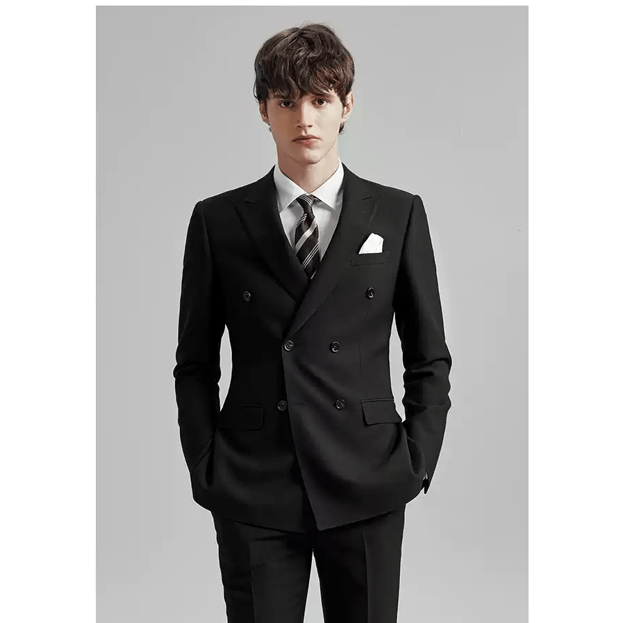 ceehuteey Men's Groom Wedding Dress Double-breasted Slim Fit Business Formal Wear Suit(Blazer+Pants)