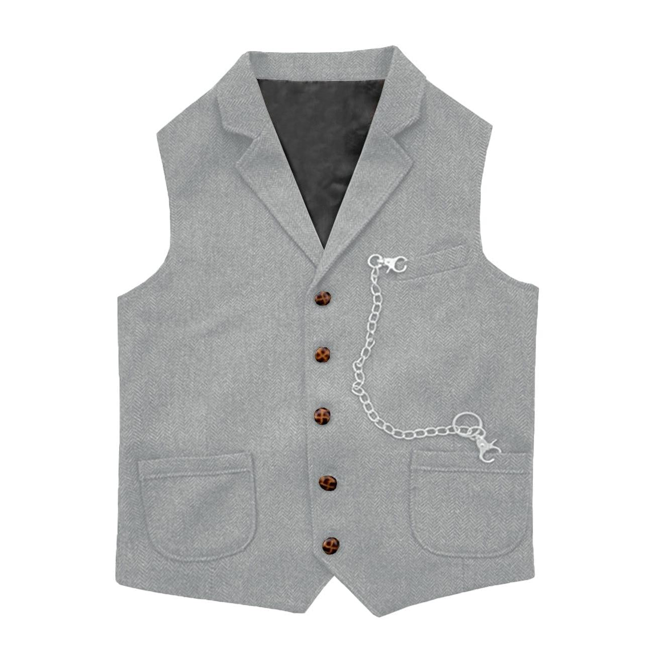 ceehuteey Men's Herringbone Classic Slim Fit Notch Lapel Waistcoat