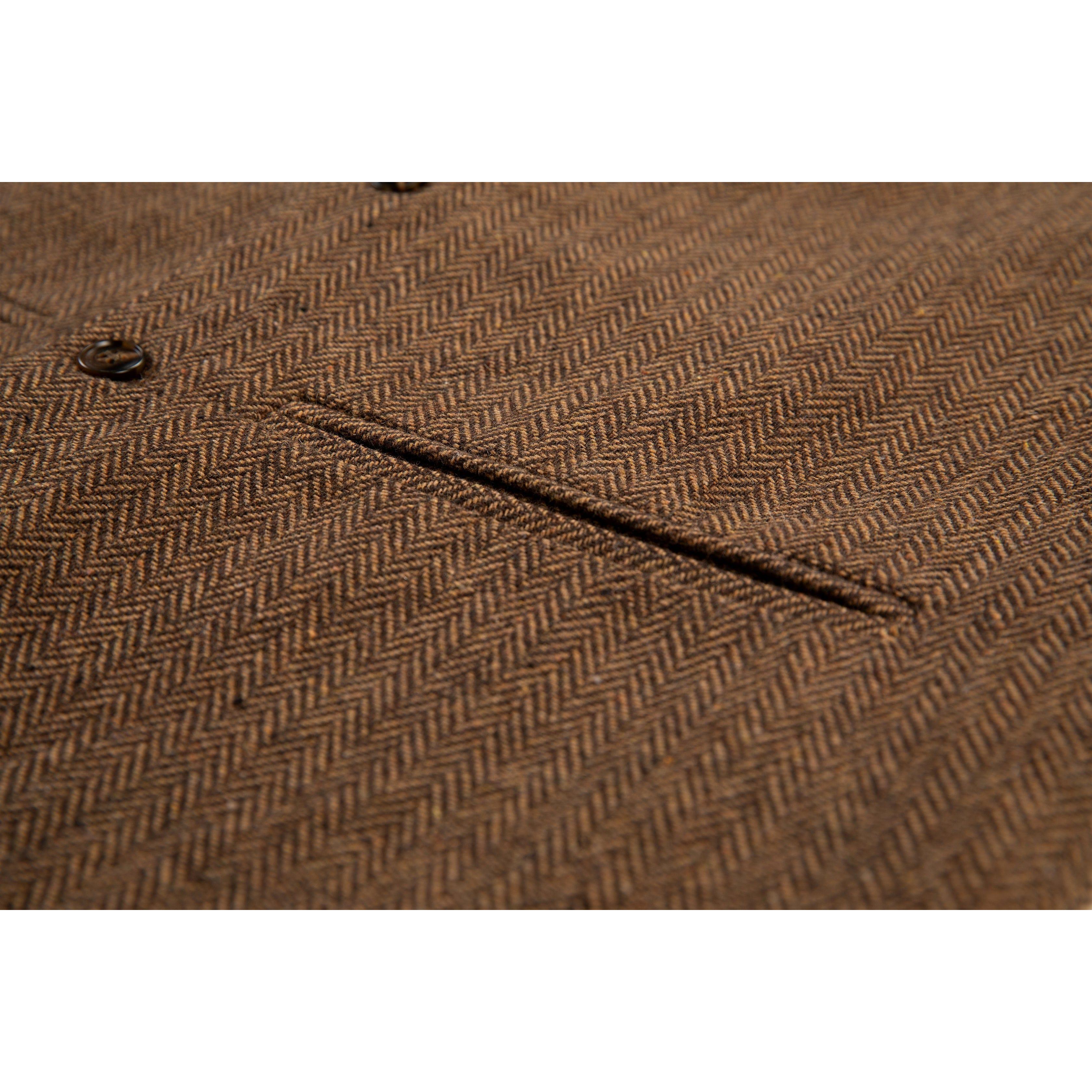 ceehuteey Men's Herringbone Stand Collar Formal Waistcoat