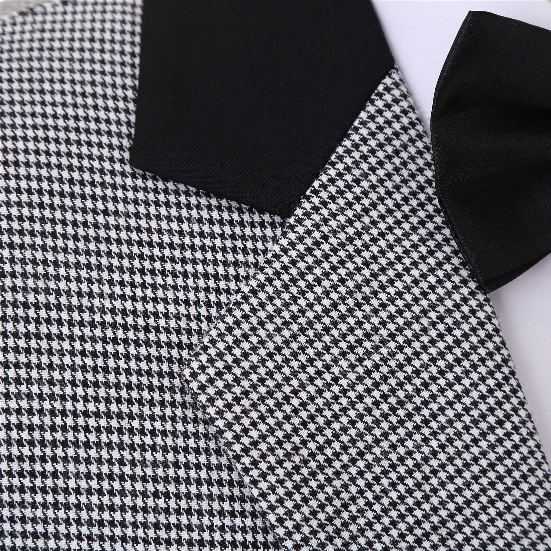 ceehuteey Men's Houndstooth Formal Notch Lapel for wedding party Tuxedos (Blazer + Vest +Pant)