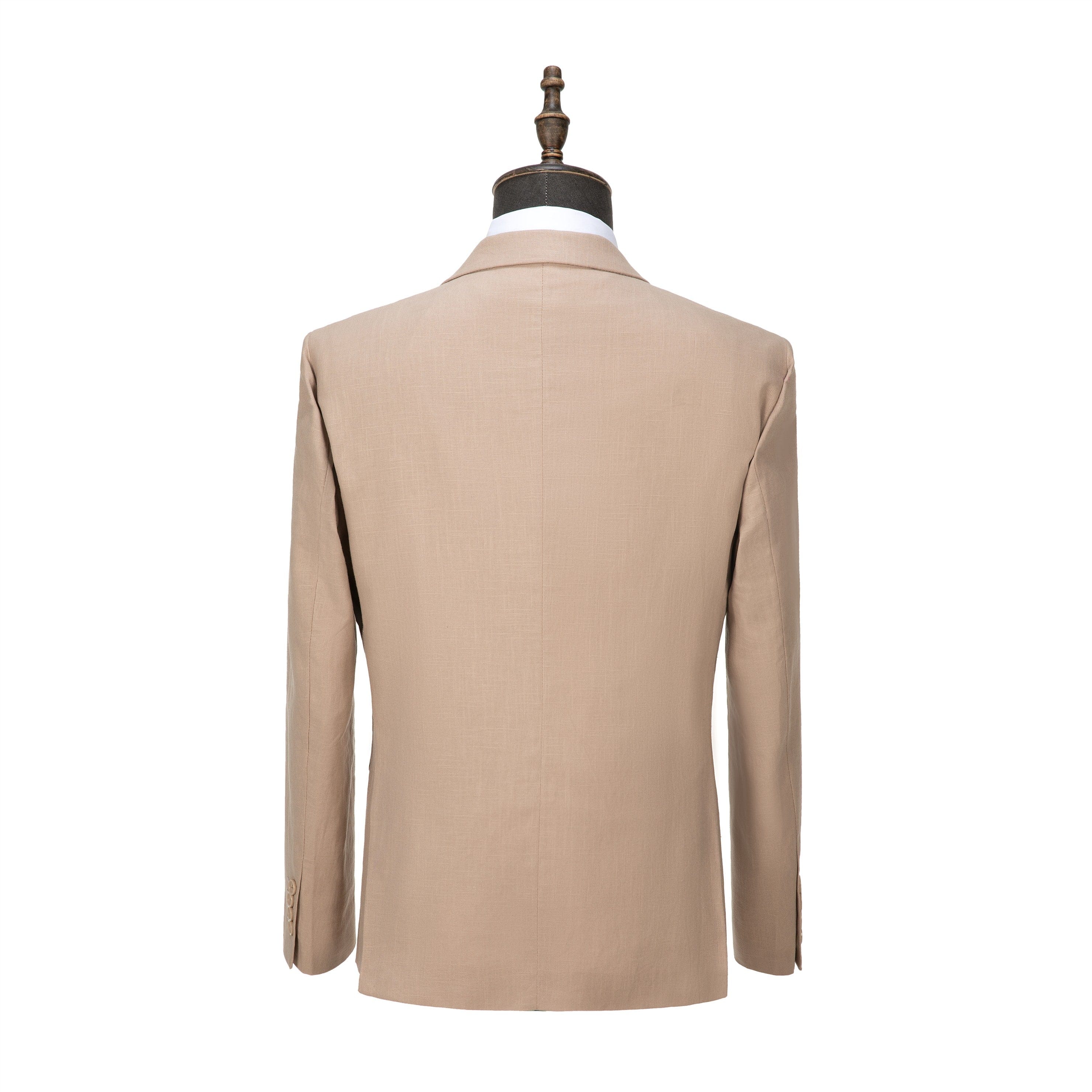 ceehuteey Men's Linen 3 Pieces Regular Fit Notch Lapel Mens Suit(Blazer+Vest+ Pant)