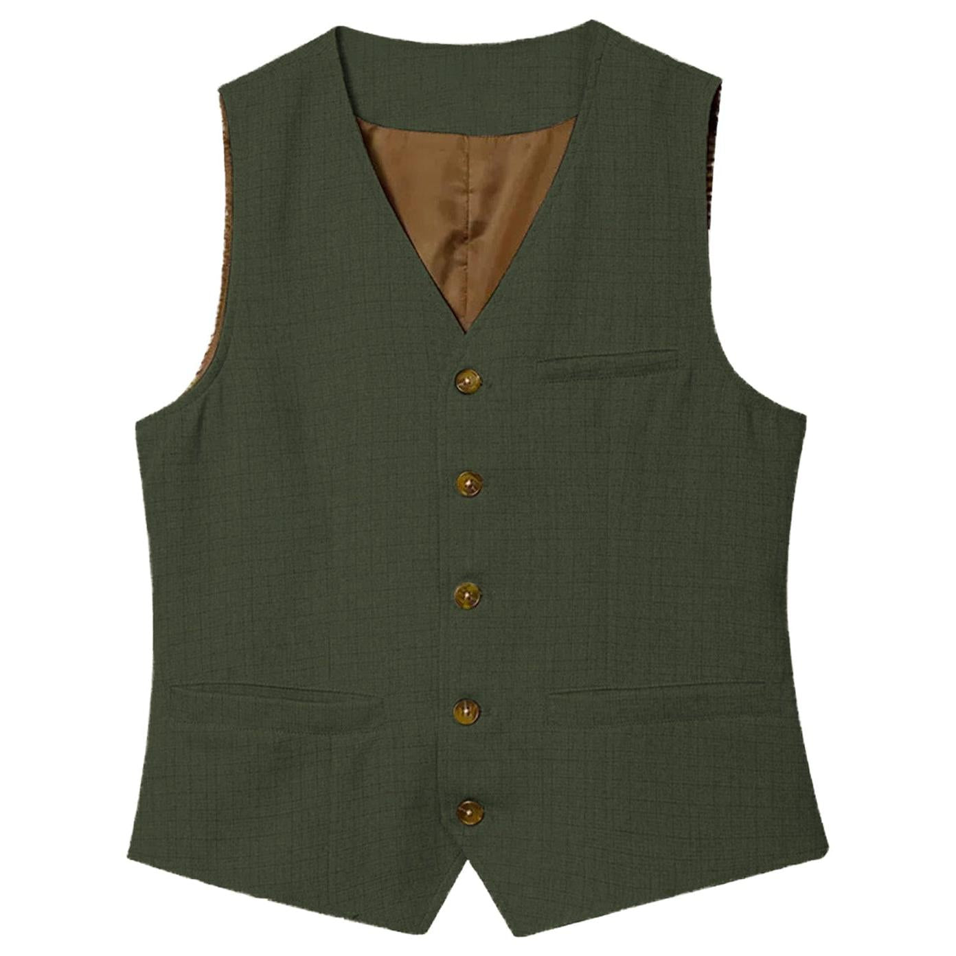 ceehuteey Men's Linen V Neck Vest Casual Summer Fashion Waistcoat