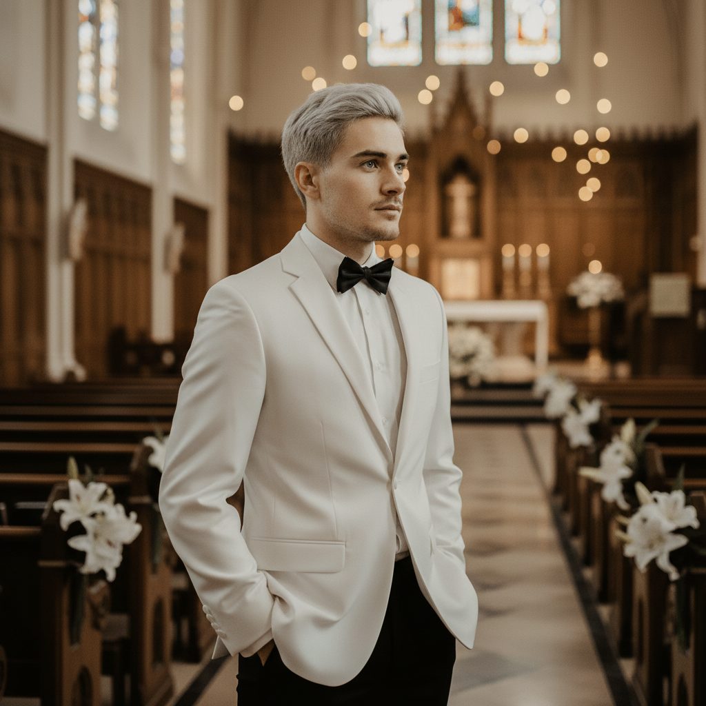 ceehuteey Men's Multiple 2 Piece OccasionsSlim Fit Classic White Jacket Suit Package ( Blazer+ Pant)