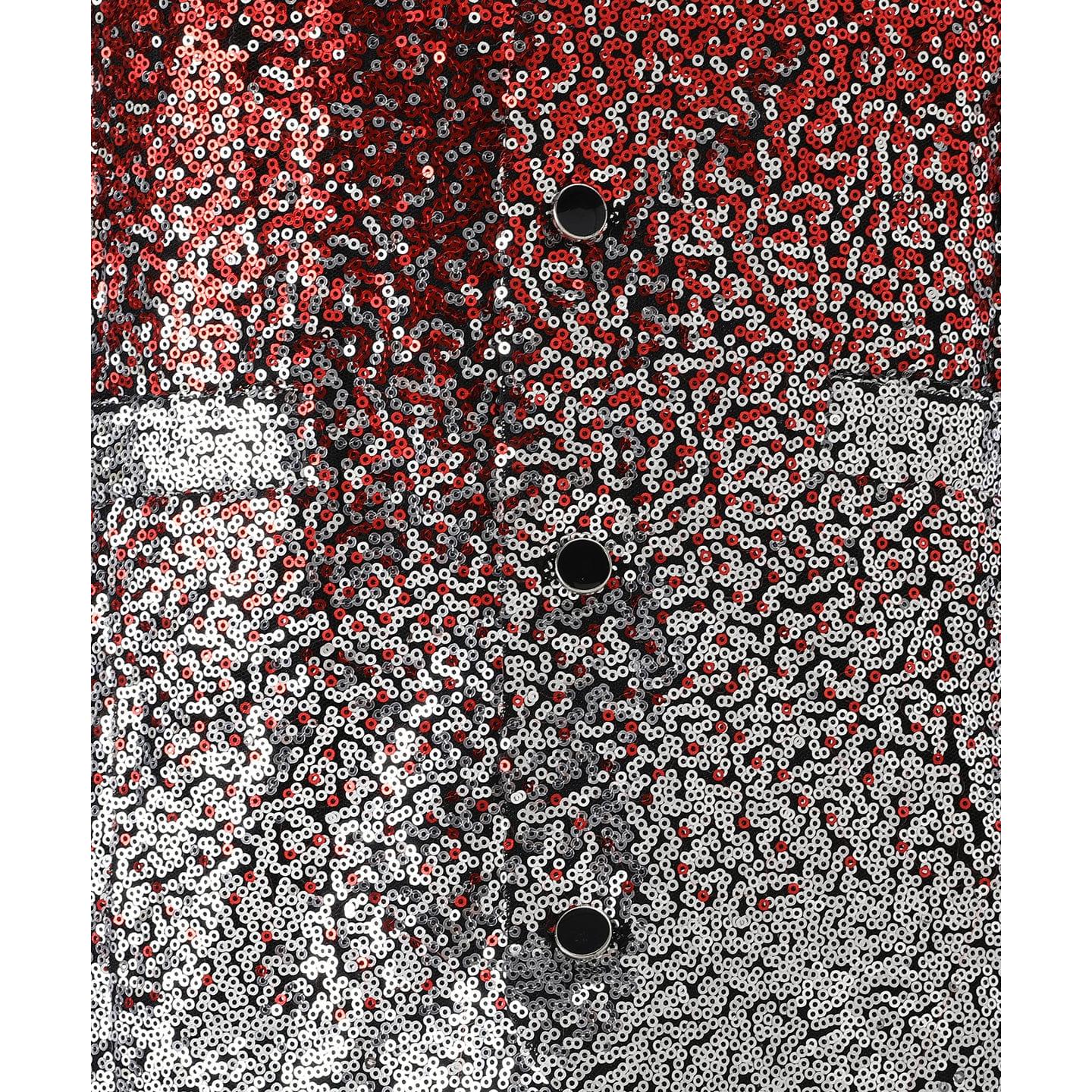 ceehuteey Men's Shiny Sequins 3 Piece Suit Blazer One Button Wedding Prom Tuxedo (Blazer + Vest + Pants)