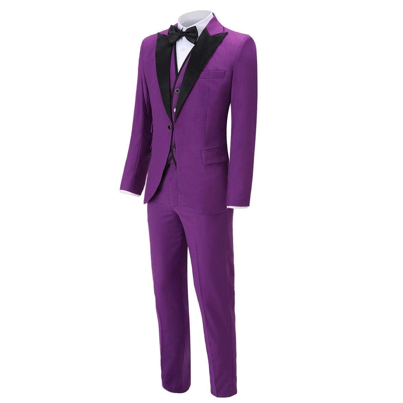ceehuteey Men's Slim Fit 3 Piece Suit One Button Business Wedding (Blazer+vest+Pants)