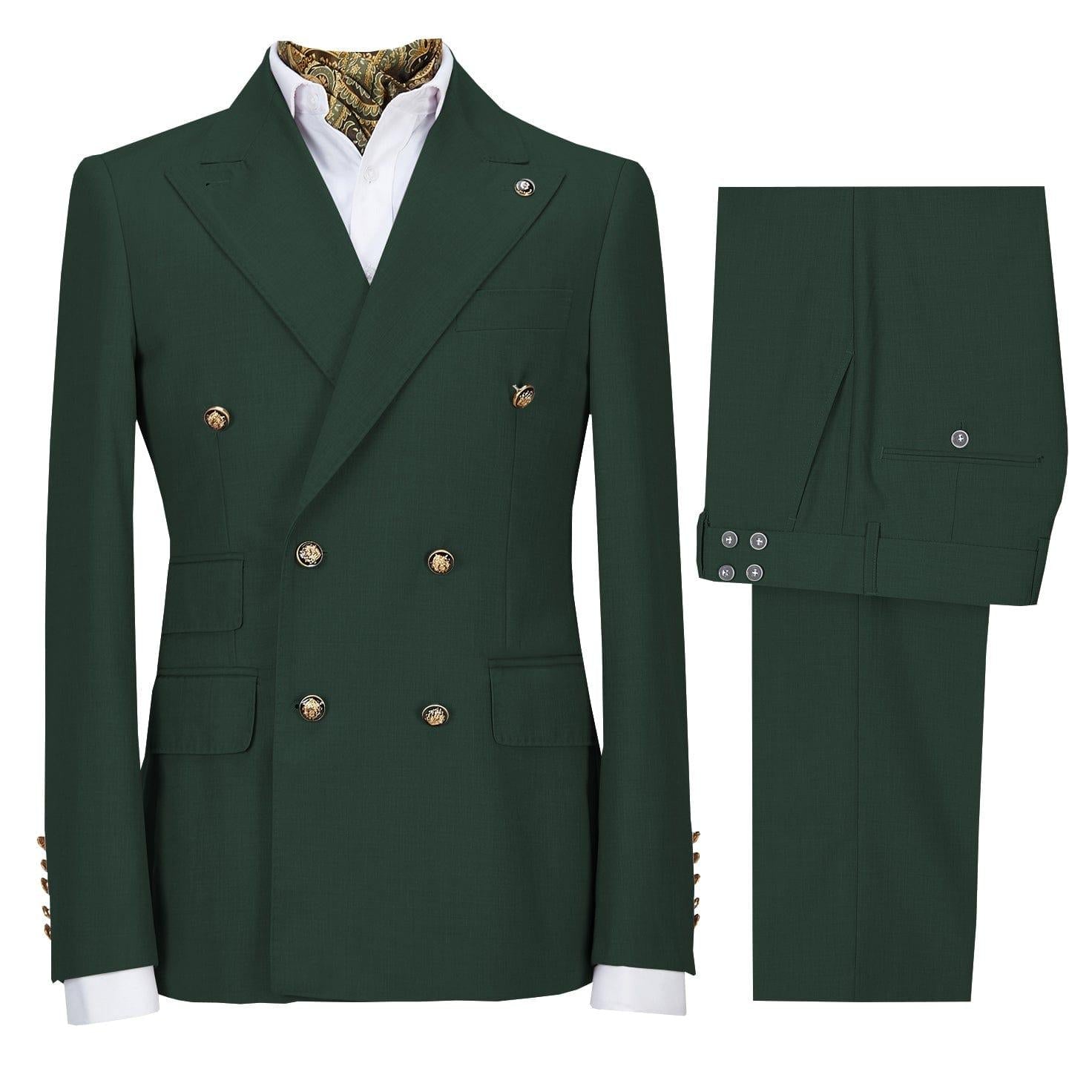 ceehuteey Men's Slim Fit Peak Lapel Casual 2 Piece Business Tuxedos (Blazer+Pants)