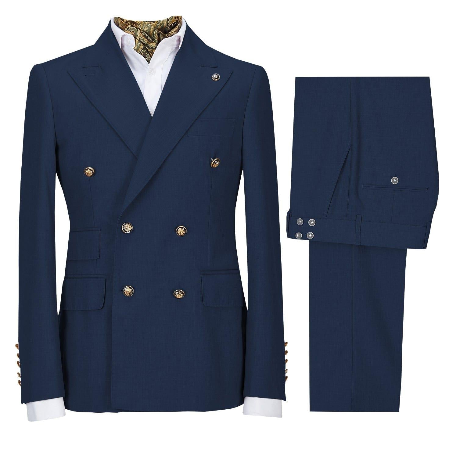 ceehuteey Men's Slim Fit Peak Lapel Casual 2 Piece Business Tuxedos (Blazer+Pants)