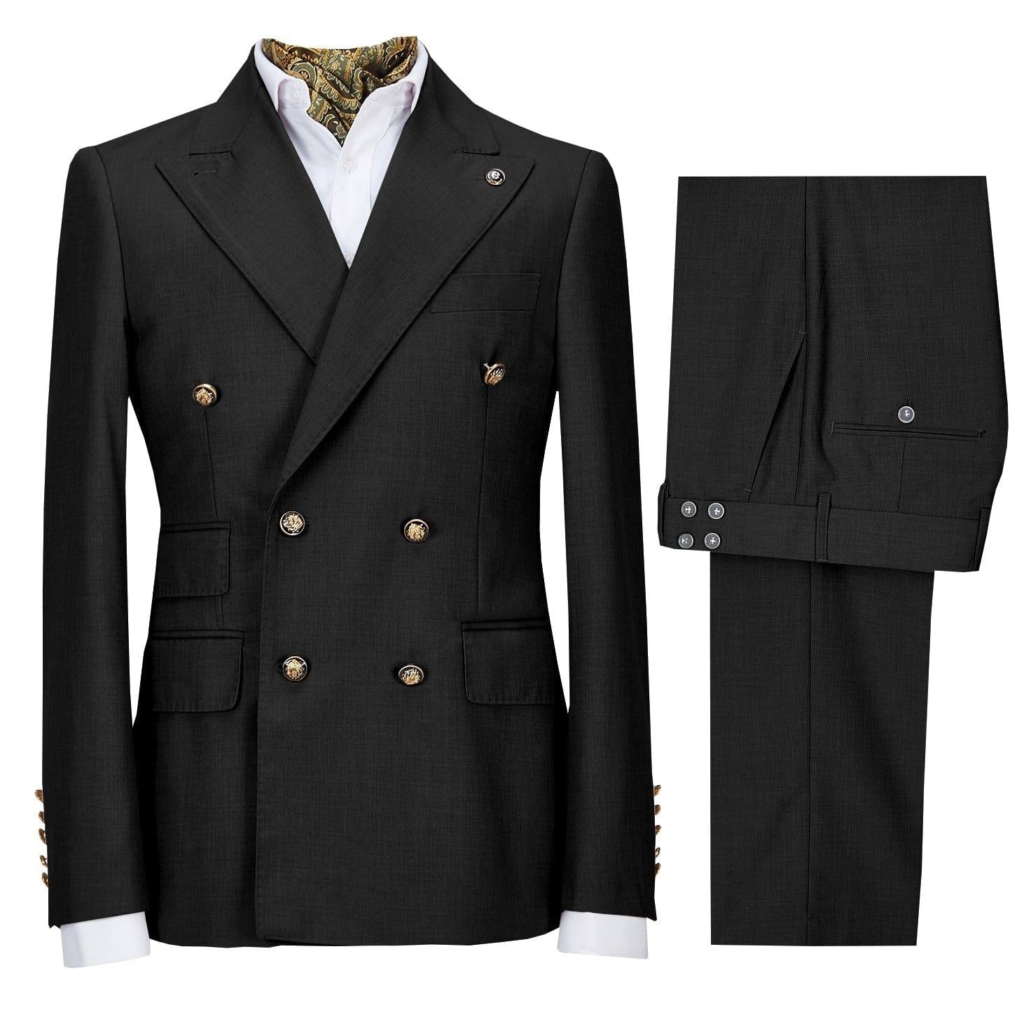 ceehuteey Men's Slim Fit Peak Lapel Casual 2 Piece Business Tuxedos (Blazer+Pants)