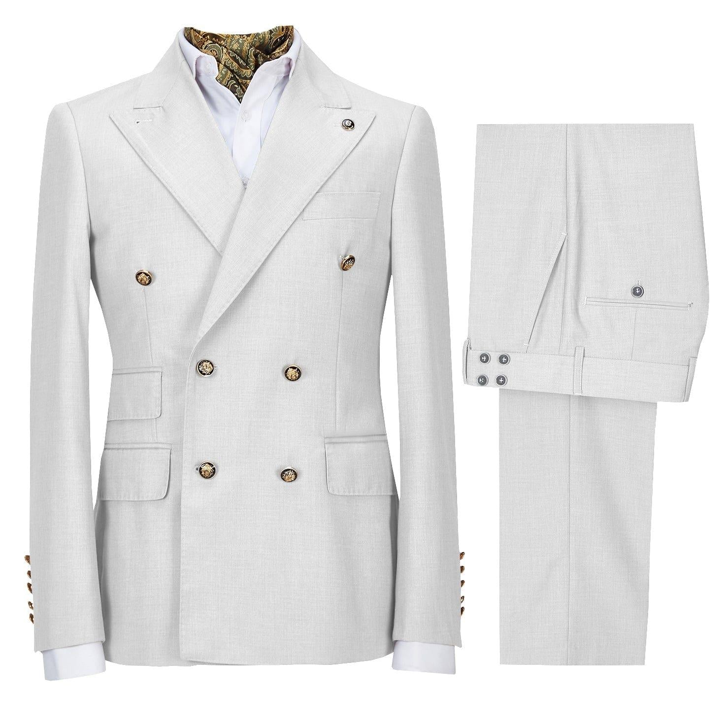 ceehuteey Men's Slim Fit Peak Lapel Casual 2 Piece Business Tuxedos (Blazer+Pants)