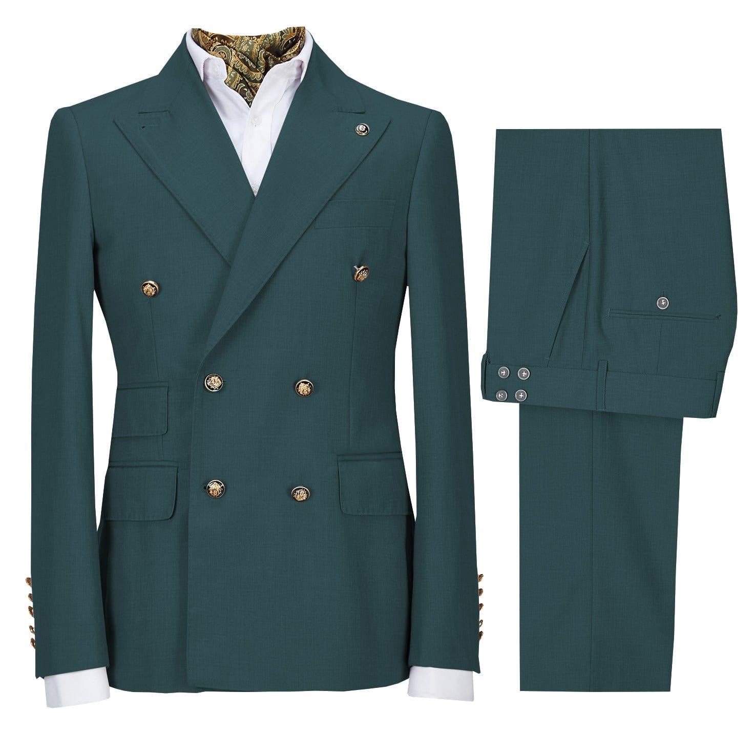 ceehuteey Men's Slim Fit Peak Lapel Casual 2 Piece Business Tuxedos (Blazer+Pants)