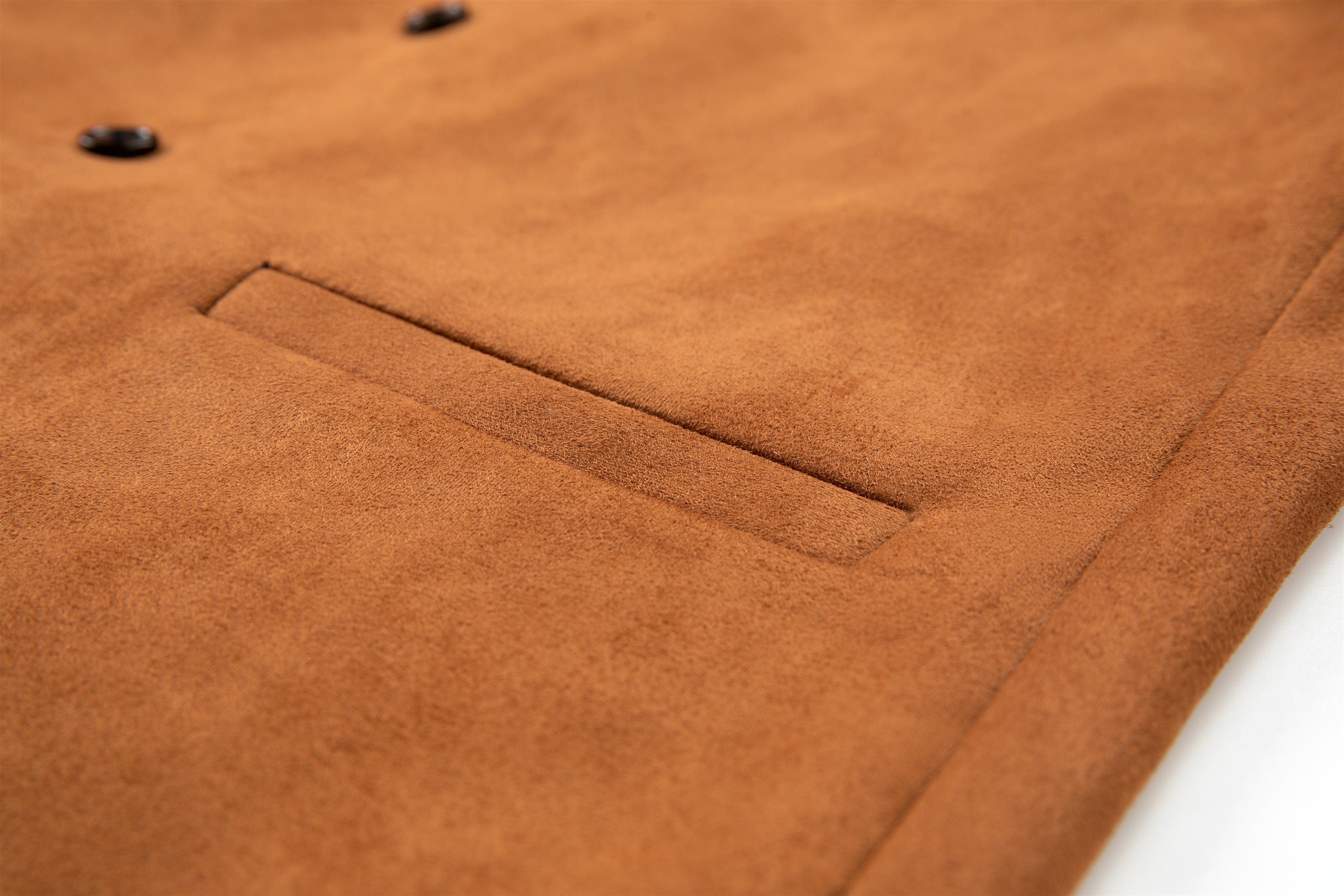 ceehuteey Men's Suede Double Breasted Slim Fit V Neck Waistcoat