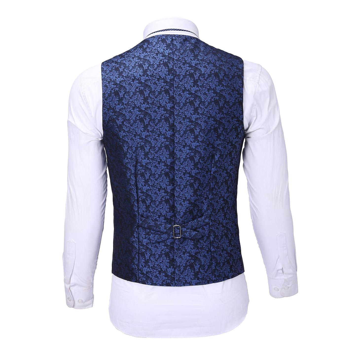 ceehuteey Men's Suit Double Breasted Slim Fit 3 Pieces Business Tuxedos (Blazer+Pants)