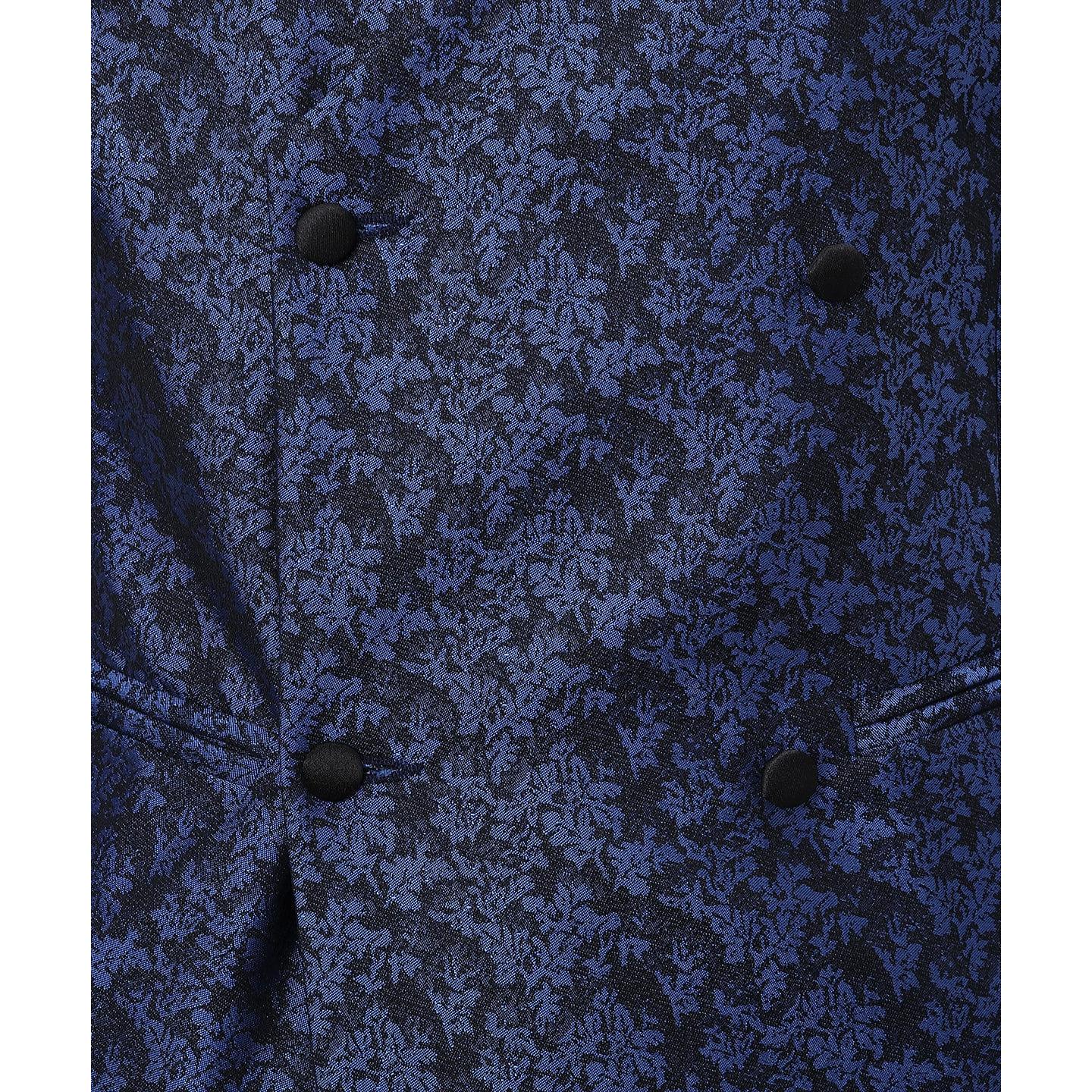 ceehuteey Men's Suit Double Breasted Slim Fit 3 Pieces Business Tuxedos (Blazer+Pants)